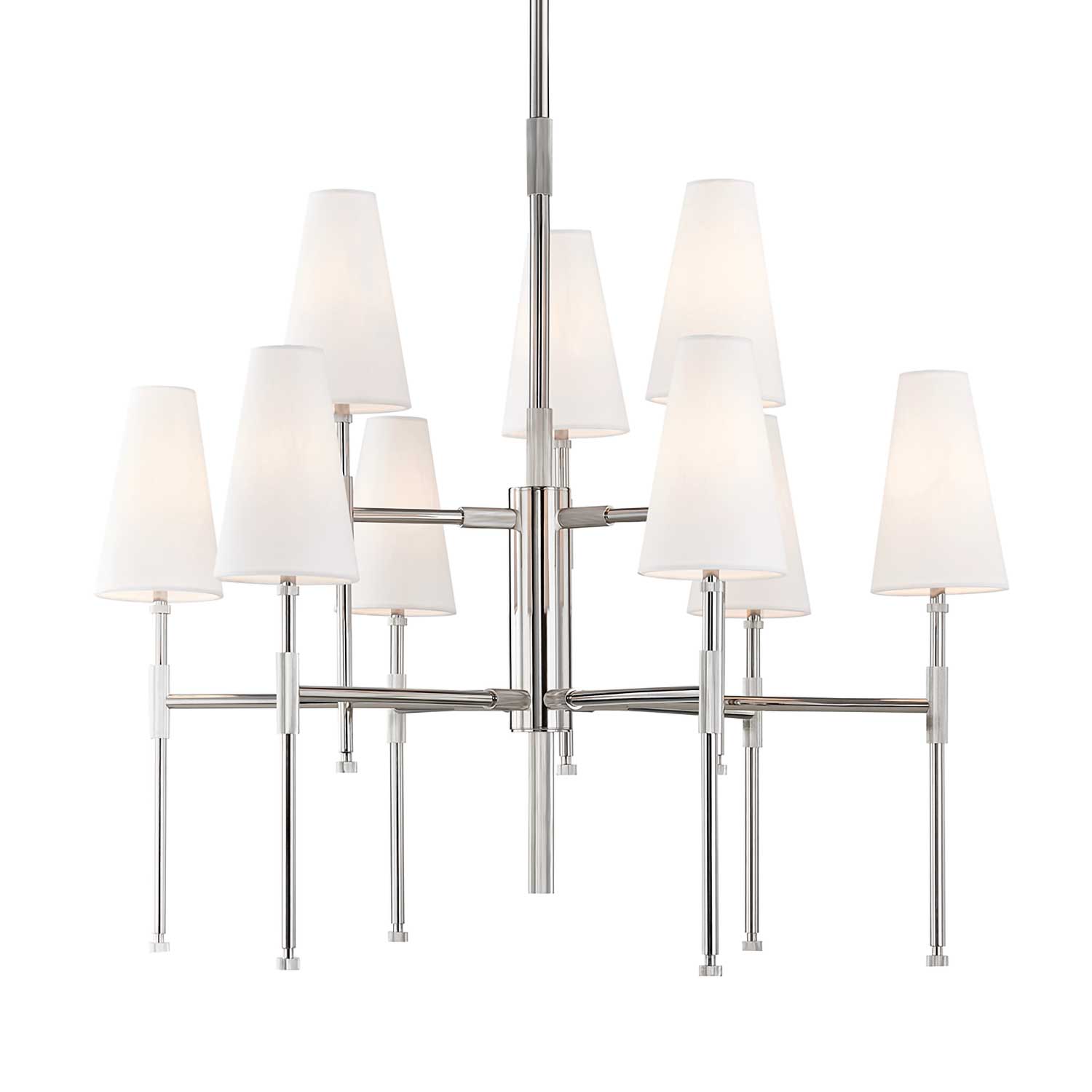 Bowery - Chic brass or steel pendant light for living room