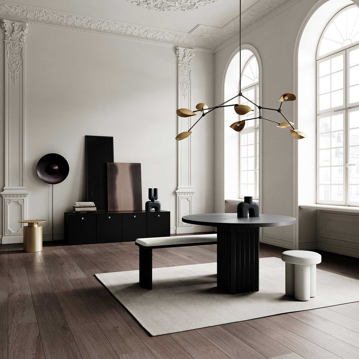 Dusk - Wall sconce in burnished steel for contemporary living room