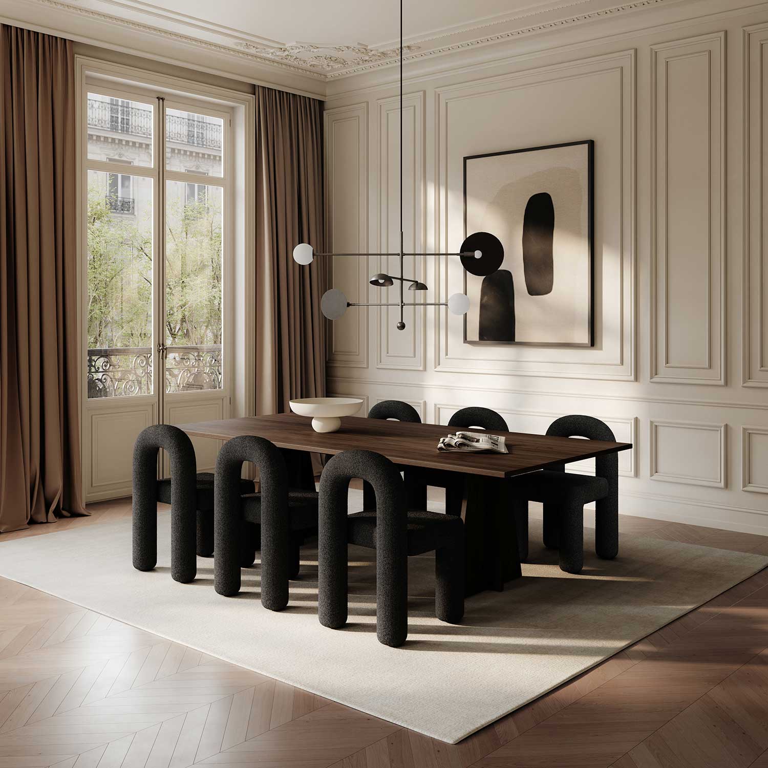 Shan Chandelier - Suspension design en métal pour salle à manger