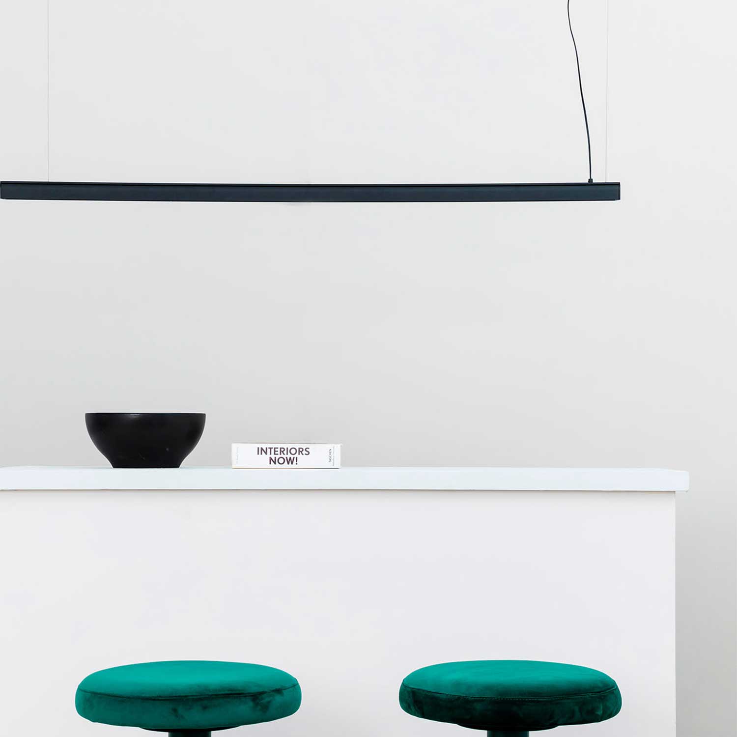 Vico - Suspension led noire linéaire pour cuisine moderne