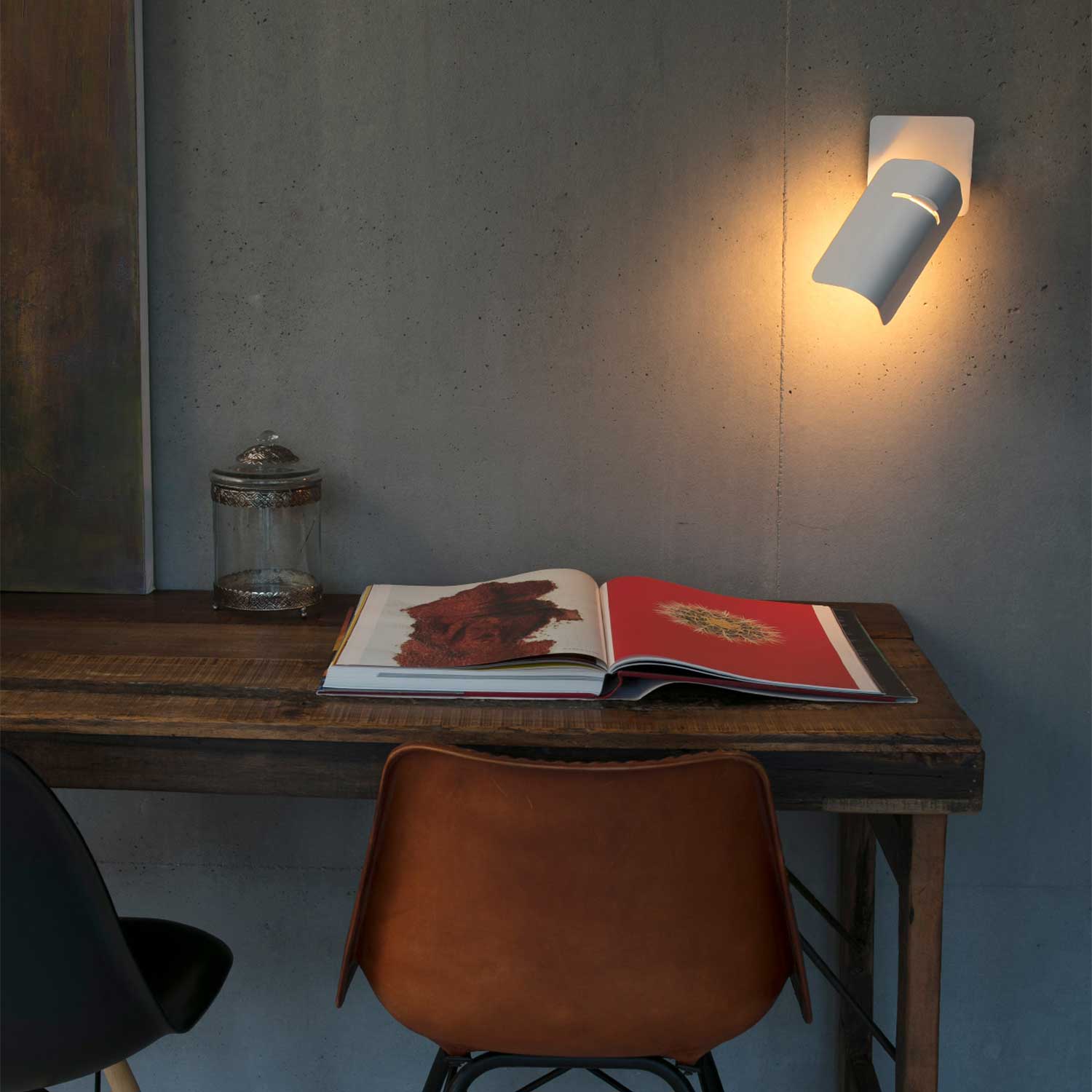 Smile - Aplique de pared de acero diseño orientable para cama