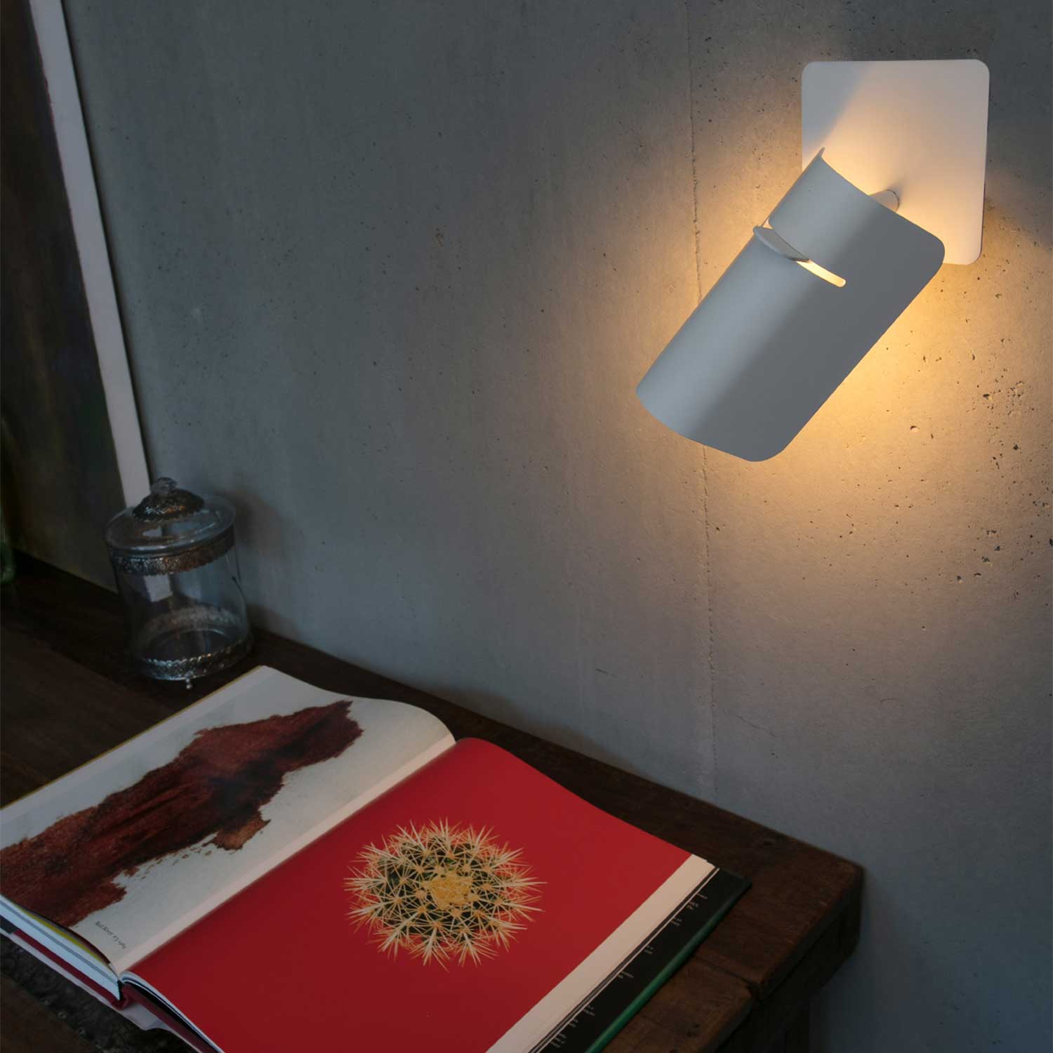 Smile - Aplique de pared de acero diseño orientable para cama