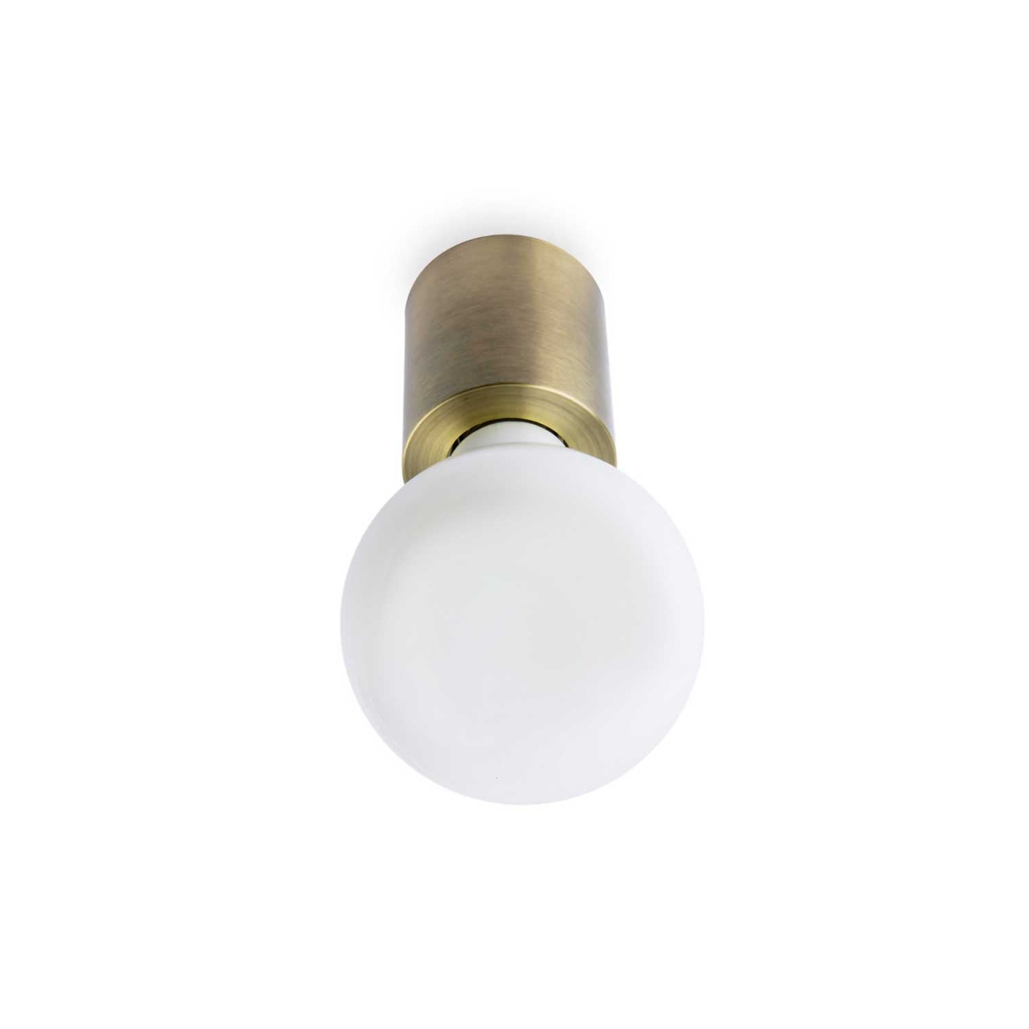 Ten - Plafonnier ampoule en acier vieilli pour salon vintage