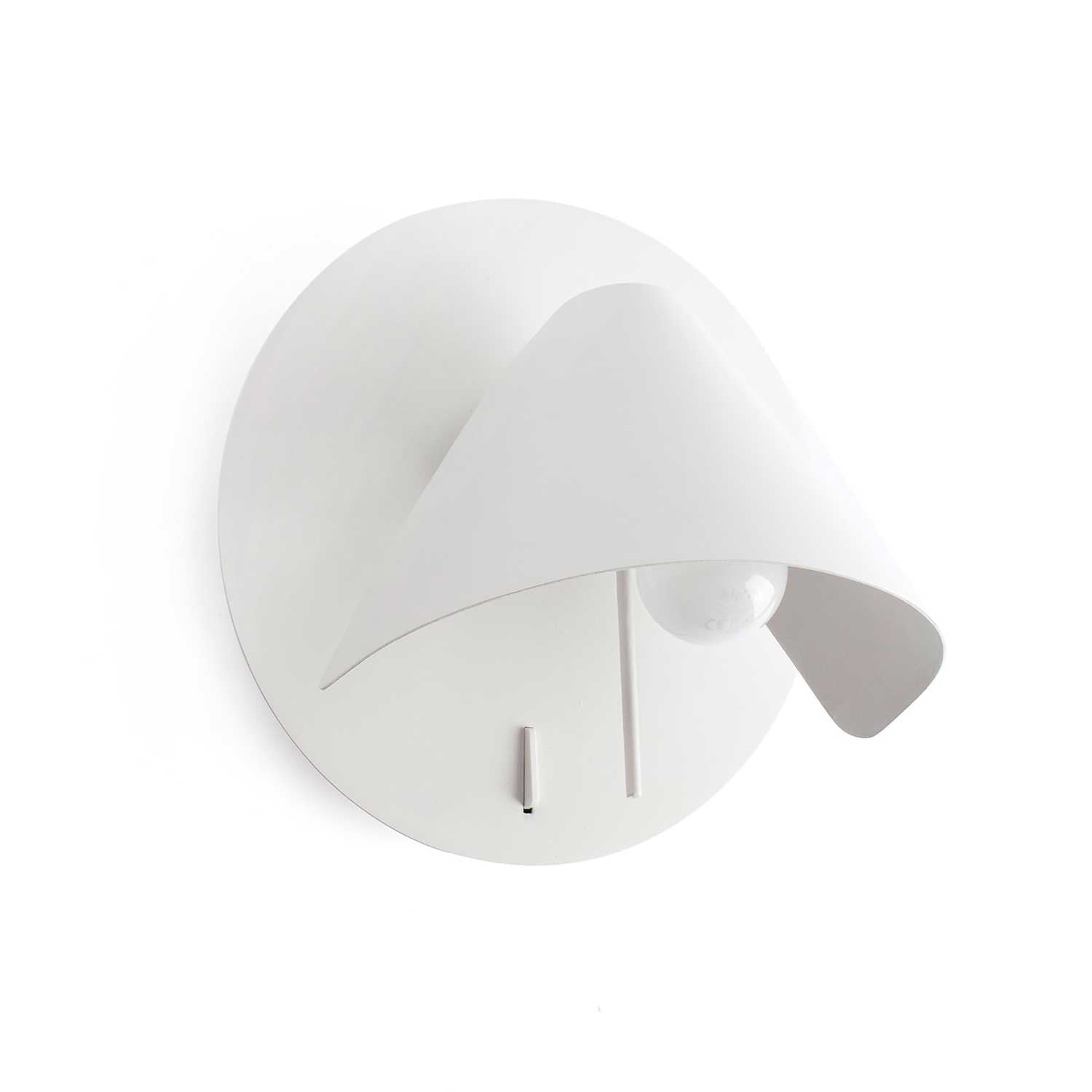 Noon - Applique murale blanche de chevet moderne avec interrupteur