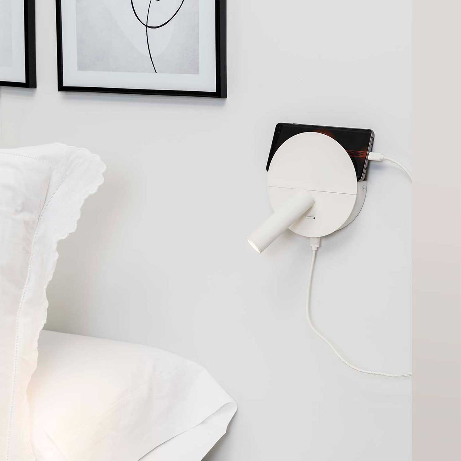 Duas - Applique murale liseuse moderne avec port USB