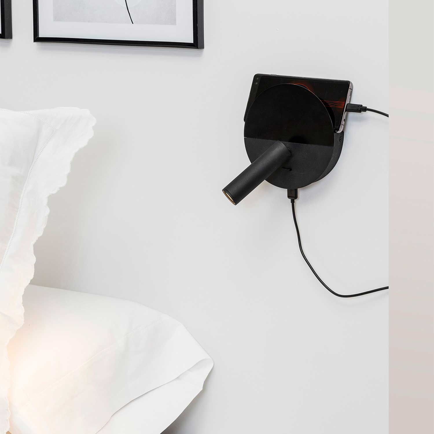 Duas - Applique murale liseuse moderne avec port USB