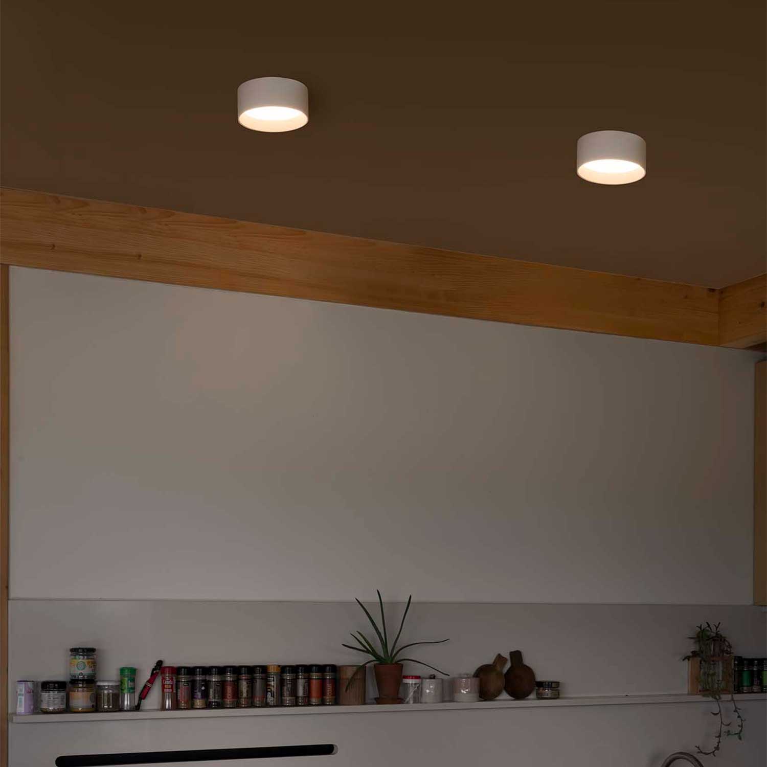 Mizu - Spot plafonnier led en acier pour salon minimaliste