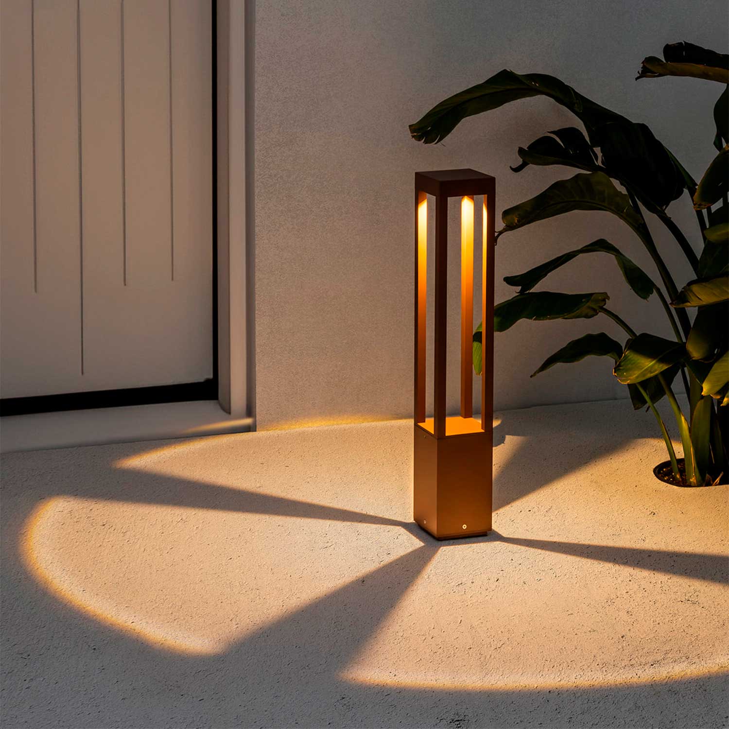 Agra - Borne extérieure led moderne en acier pour chemins