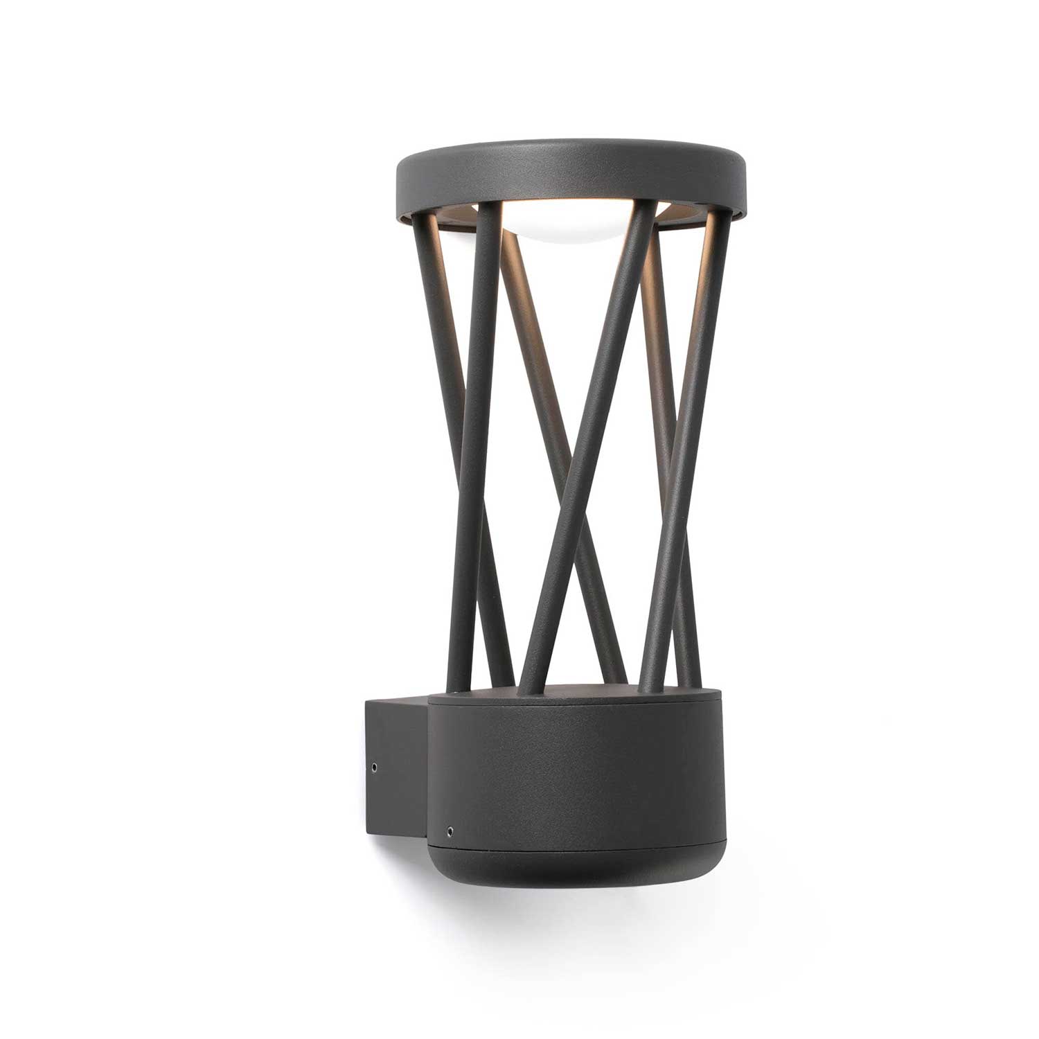 Twist - Applique murale extérieur led moderne gris foncé