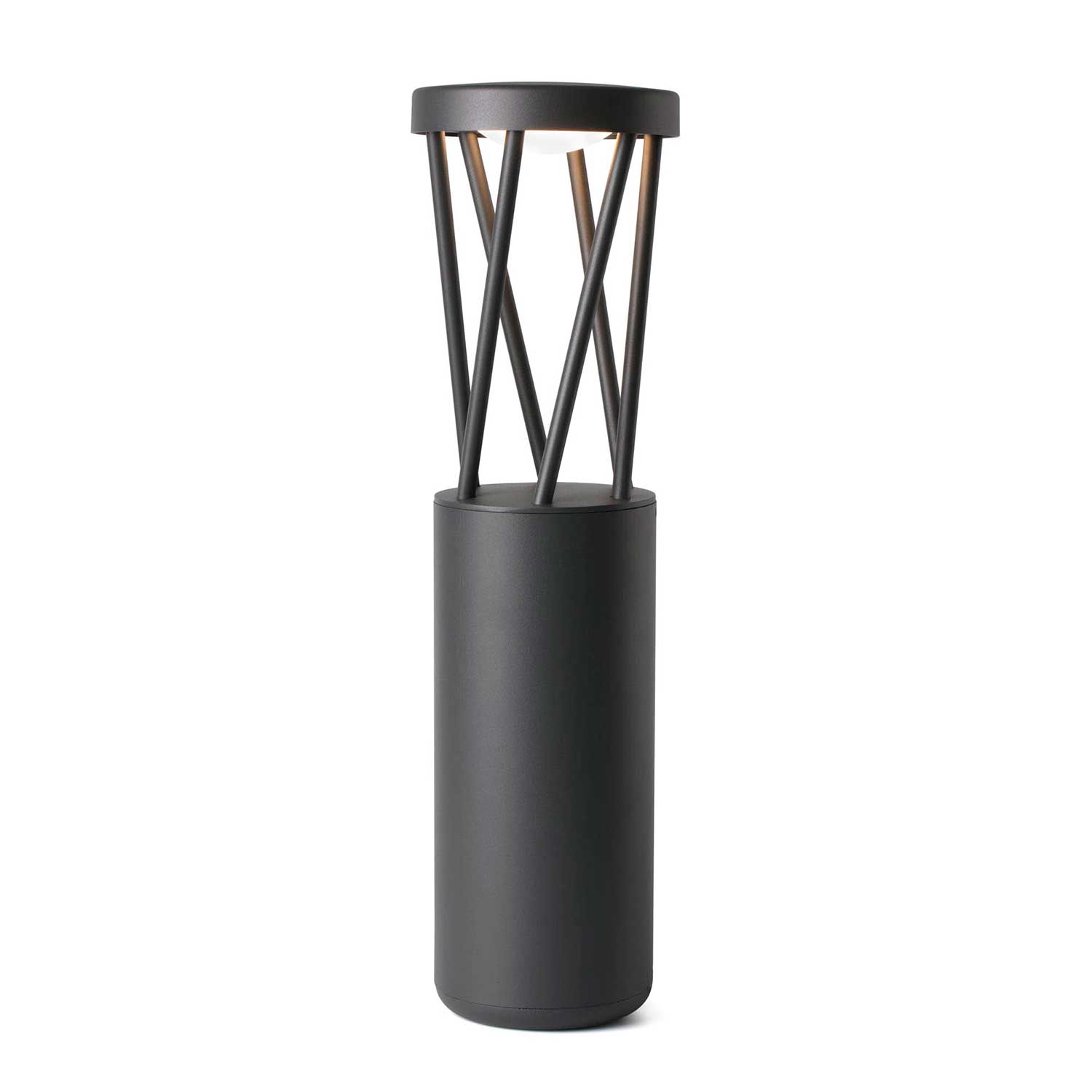 Twist - Potelet design en acier gris foncé avec led