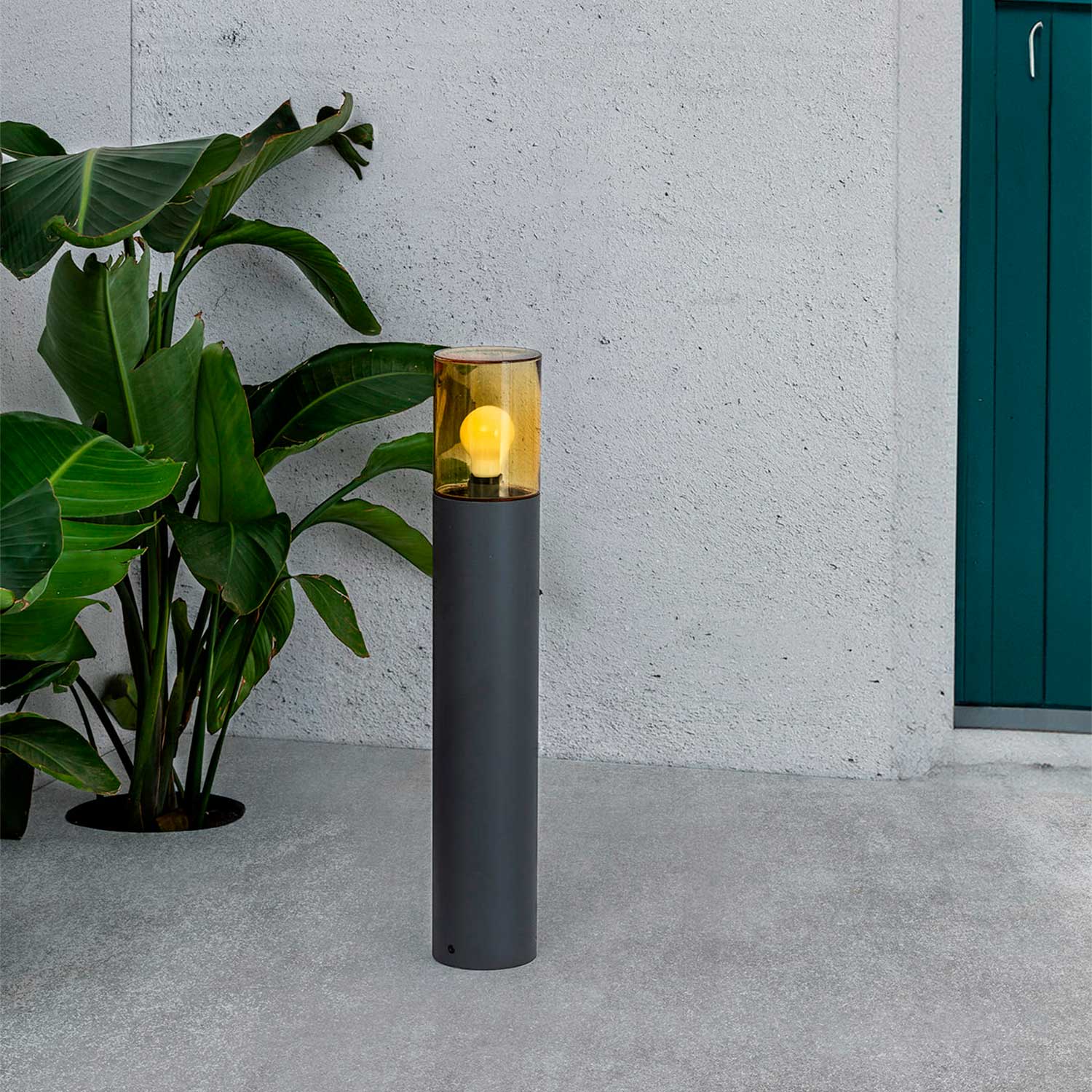 Kila - Borne lumineuse en verre pour extérieur moderne