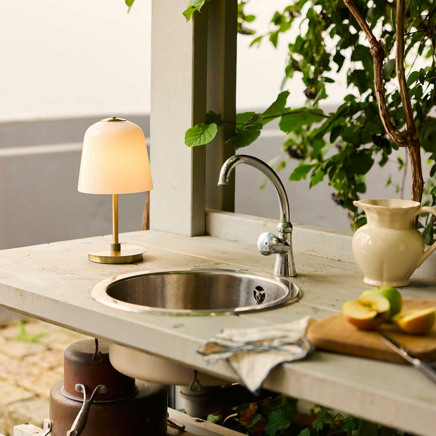 ROOM 49 - Portable blown glass and brass lamp