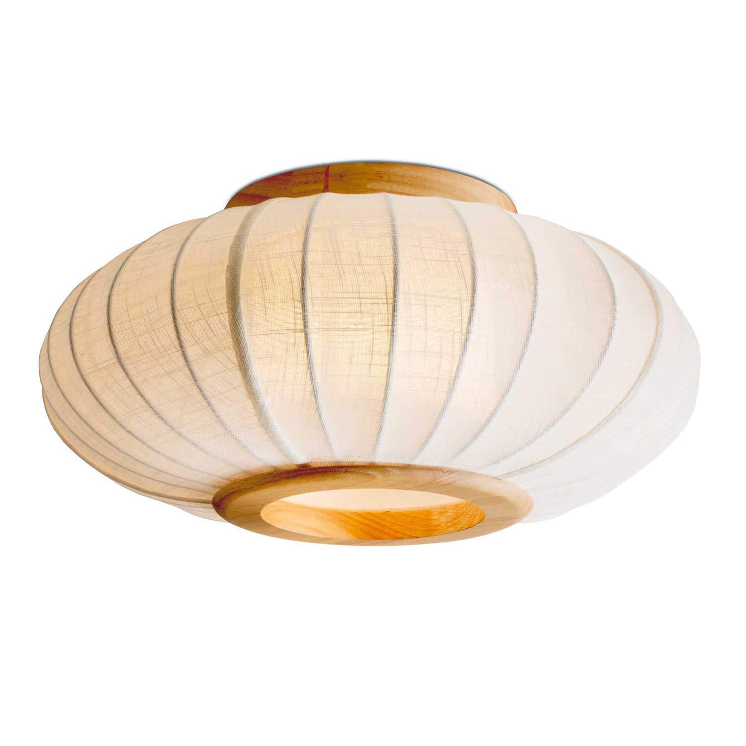 Balloon - Plafonnier lanterne en tissu et bois design scandinave