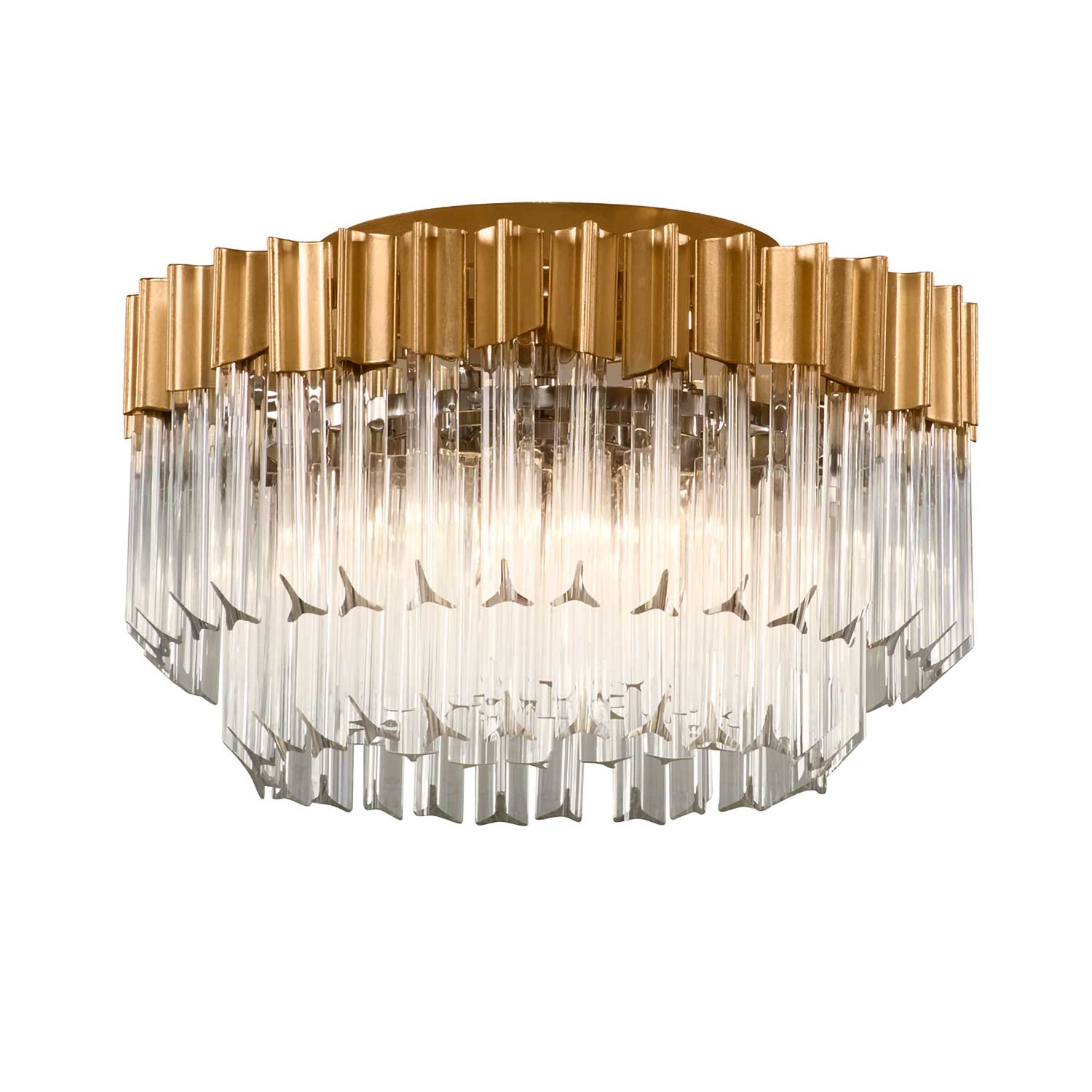 Charisma - Luminaire plafonnier doré et cristal design