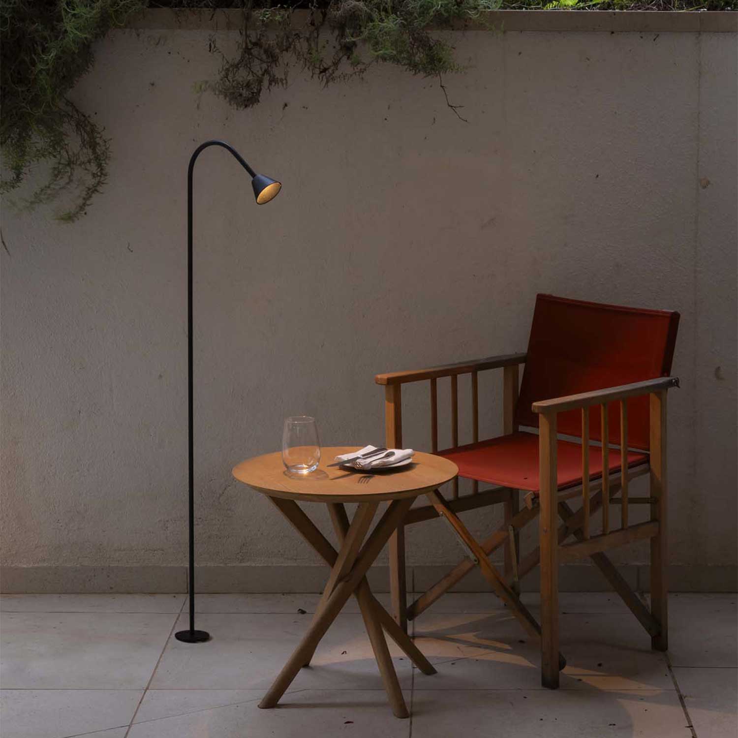 Lily - Borne noire led extérieure design contemporain