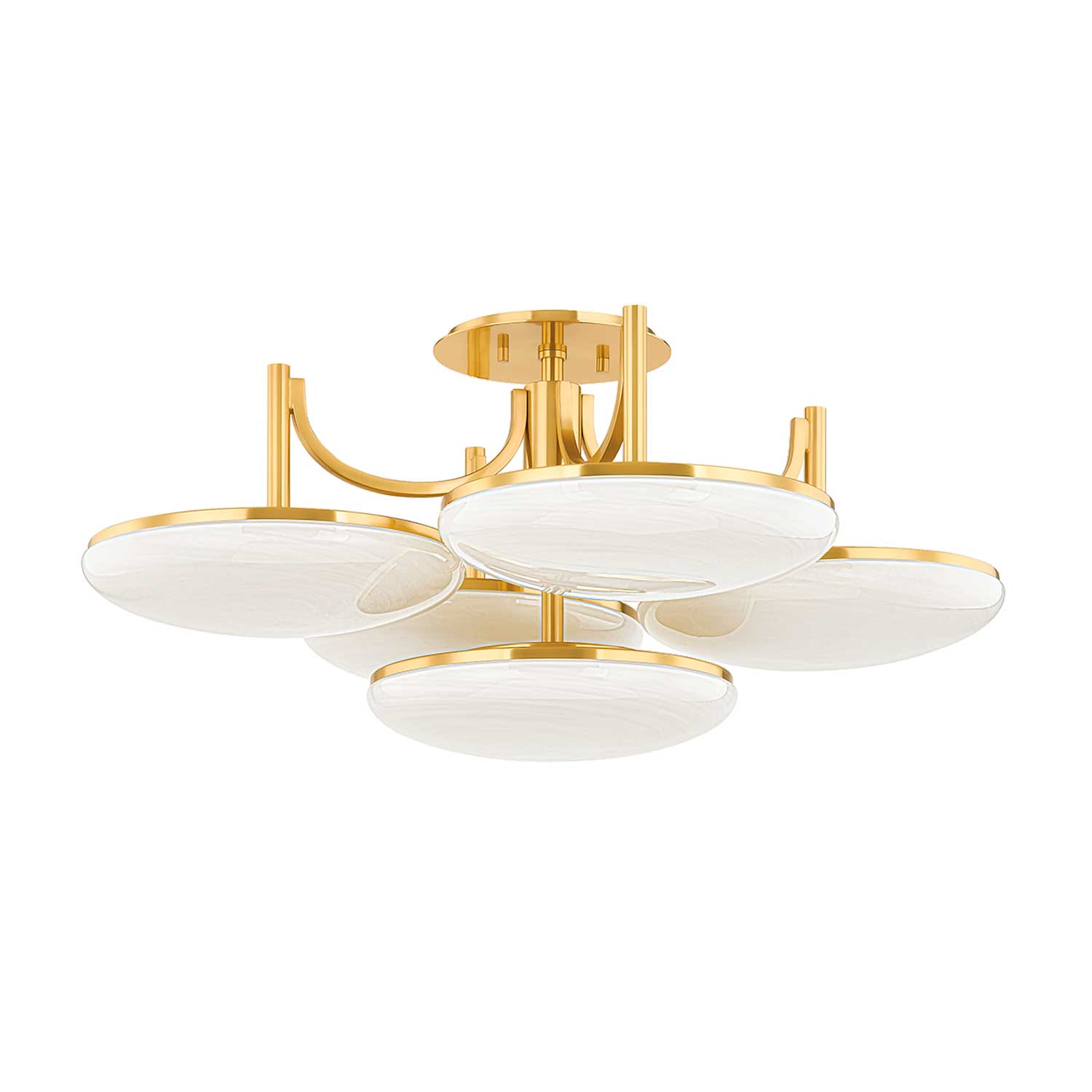 Bregman - Designer gold and white glass ceiling light for living room