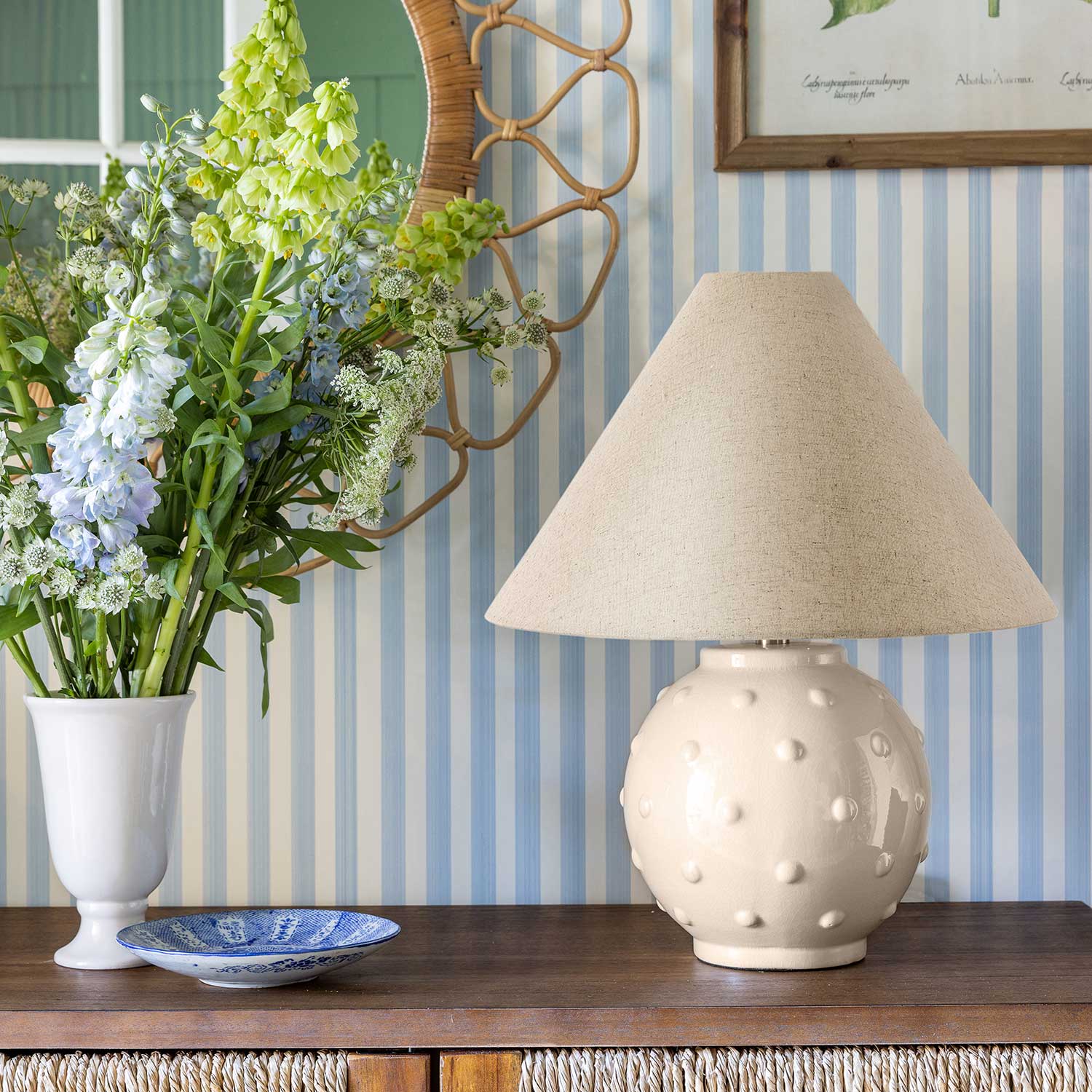 Annabelle - Nachttischlampe aus Keramik im Vintage-Design