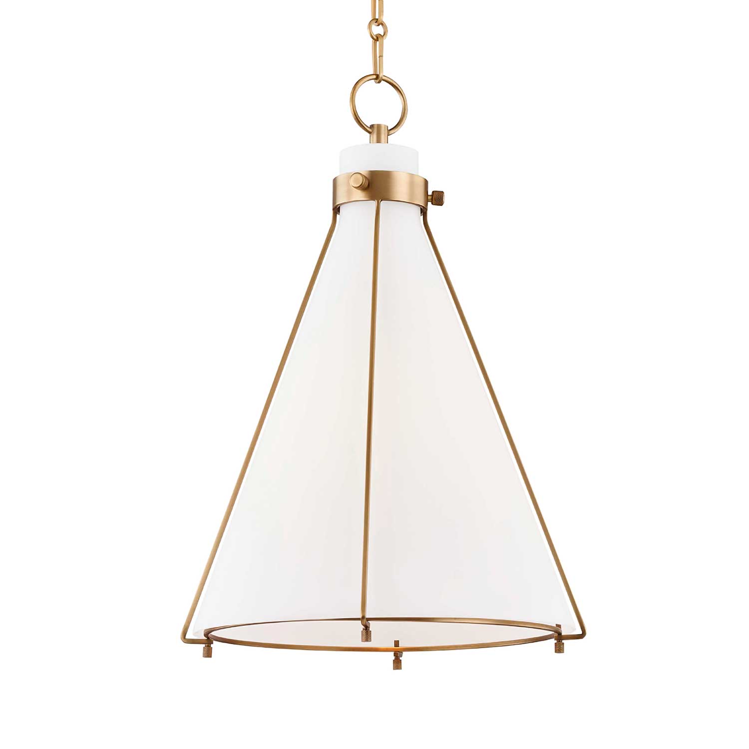 Eldridge - Vintage Glass and Brass Kitchen Pendant Light