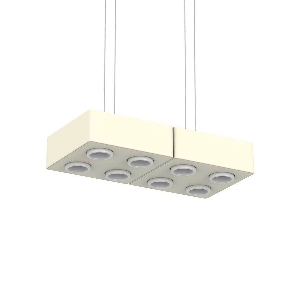 DOMINO - Lámpara colgante LED modular de aluminio, longitud de 20 a 80 cm