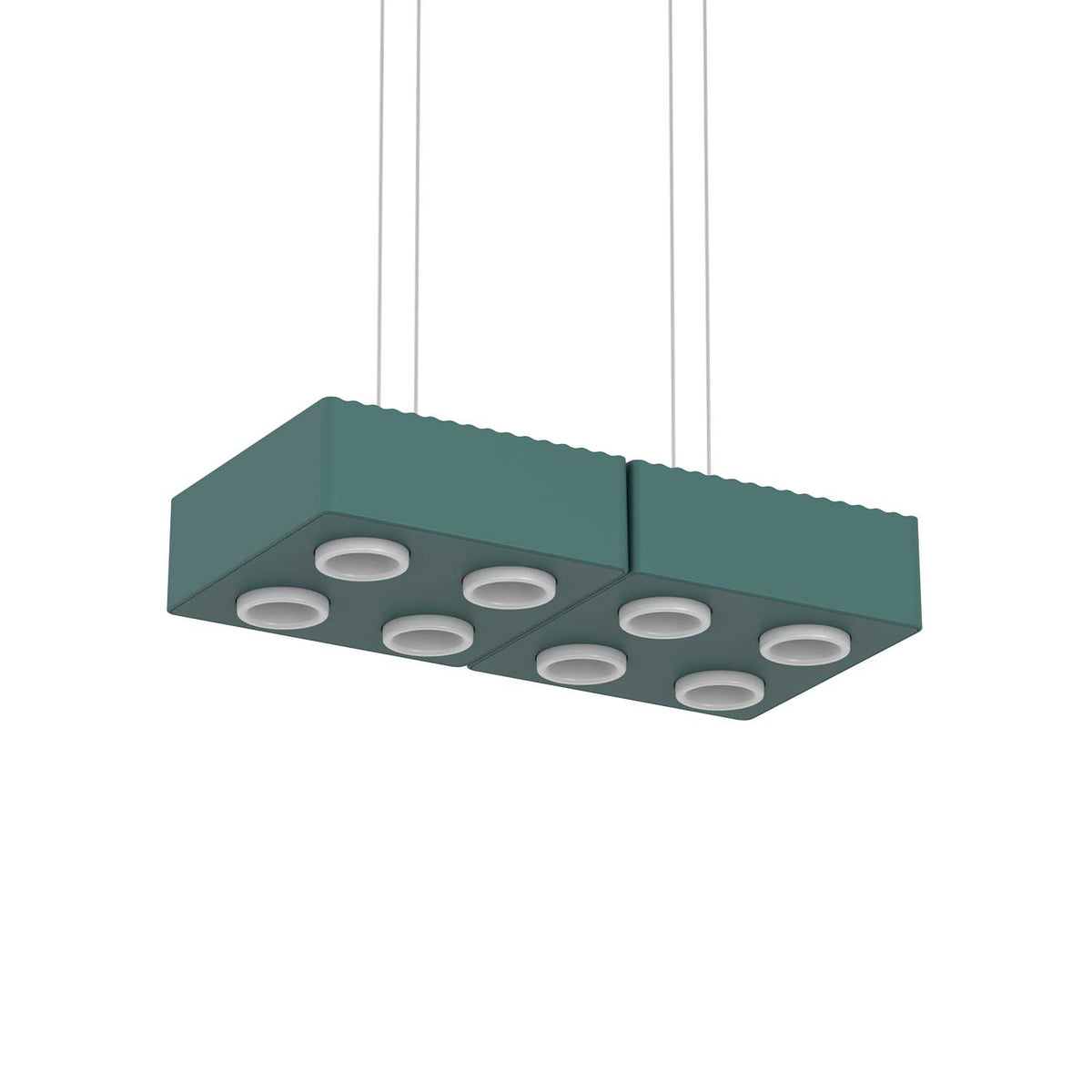DOMINO - Lámpara colgante LED modular de aluminio, longitud de 20 a 80 cm