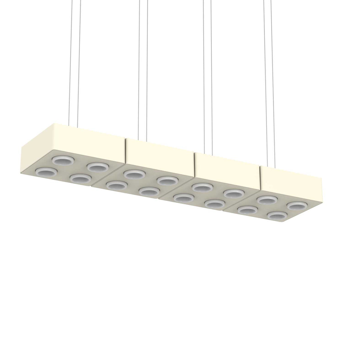DOMINO - Lámpara colgante LED modular de aluminio, longitud de 20 a 80 cm