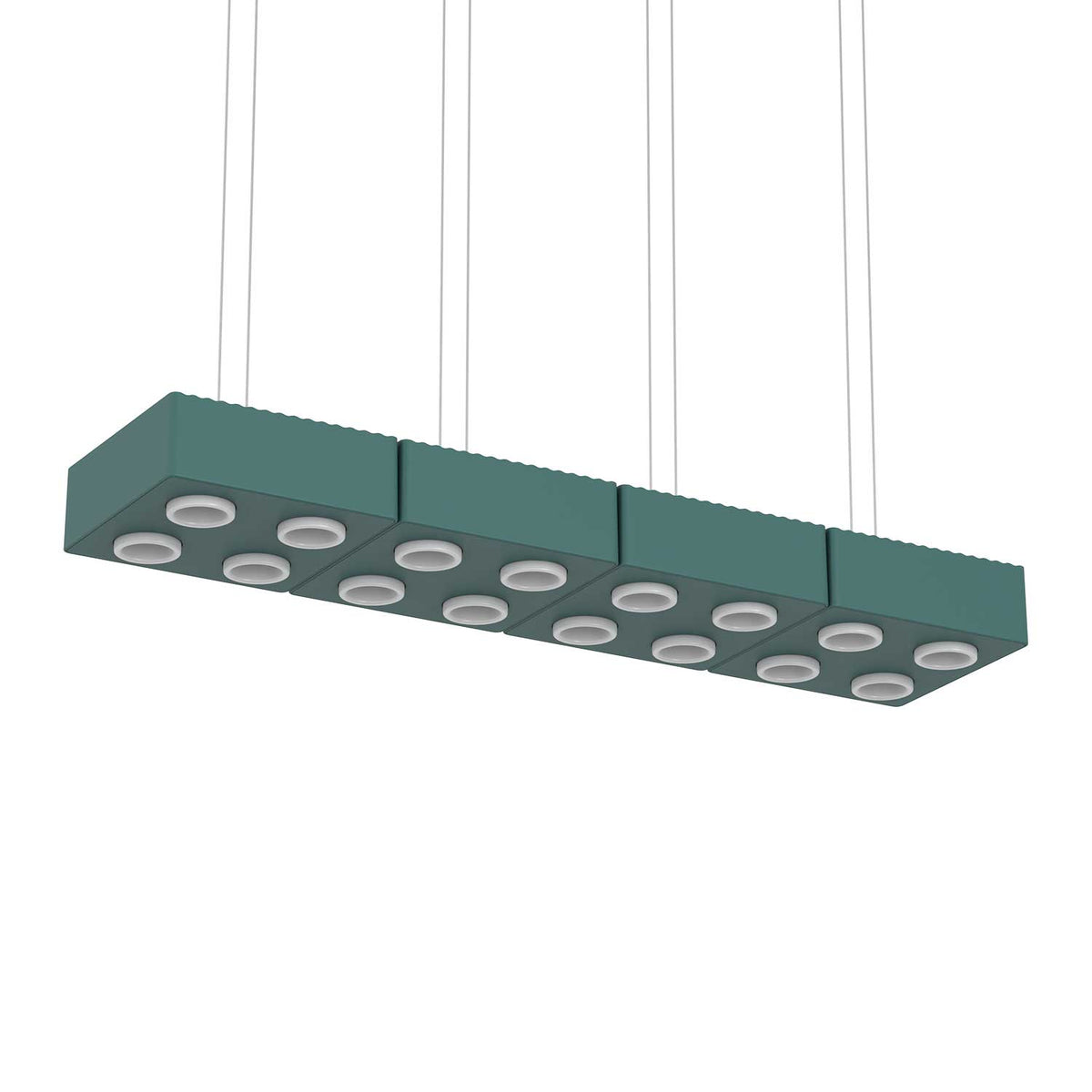 DOMINO - Lámpara colgante LED modular de aluminio, longitud de 20 a 80 cm
