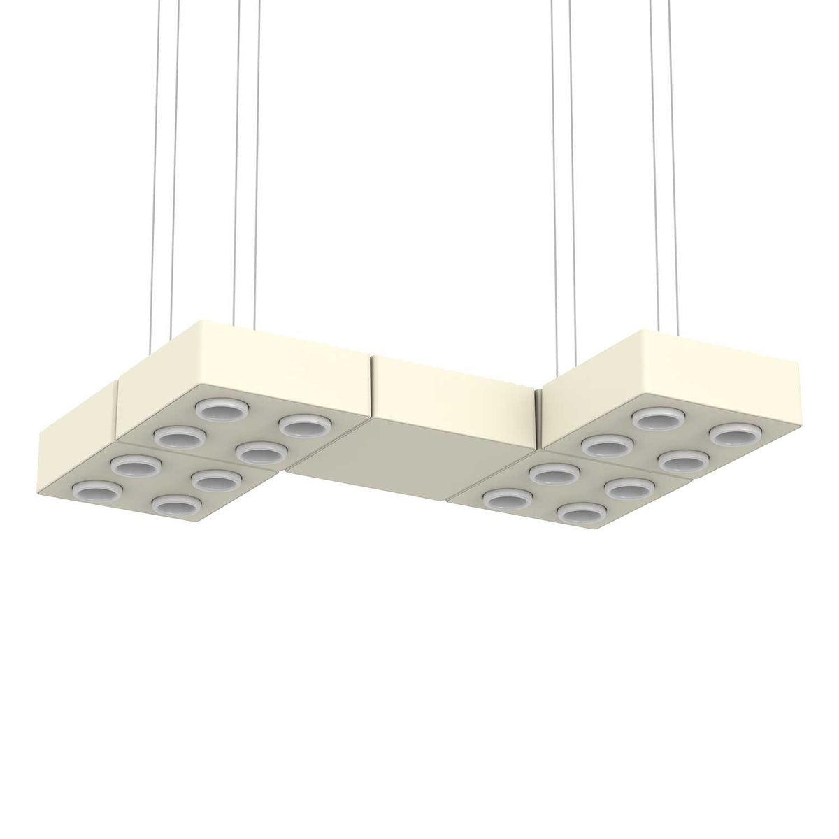 DOMINO - Lámpara colgante LED modular de aluminio, longitud de 20 a 80 cm