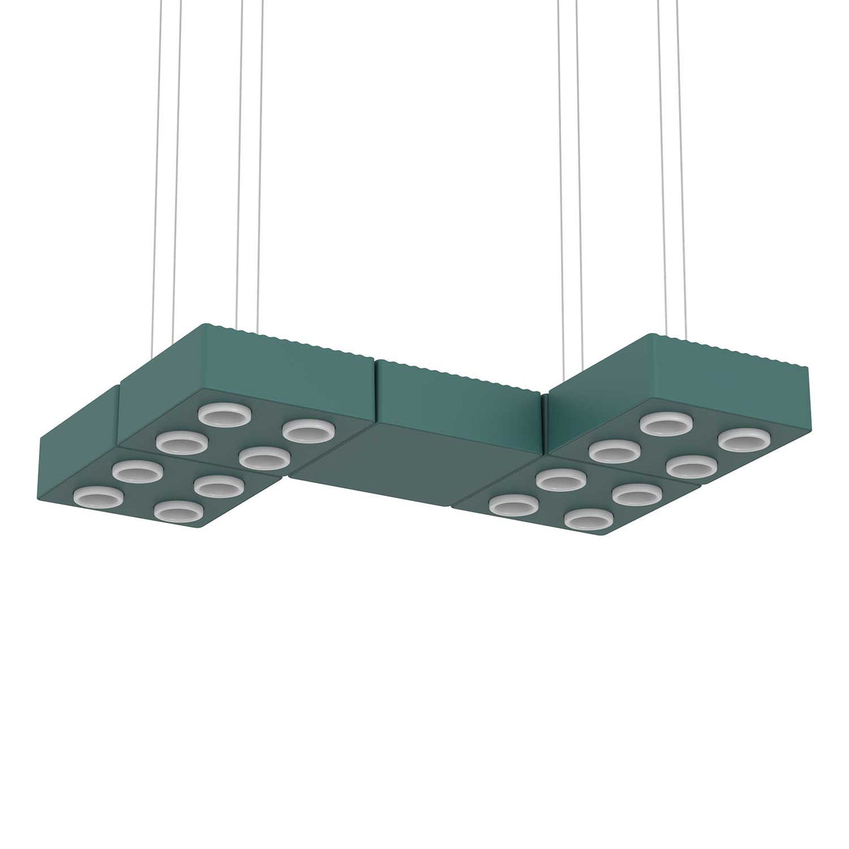 DOMINO - Lámpara colgante LED modular de aluminio, longitud de 20 a 80 cm