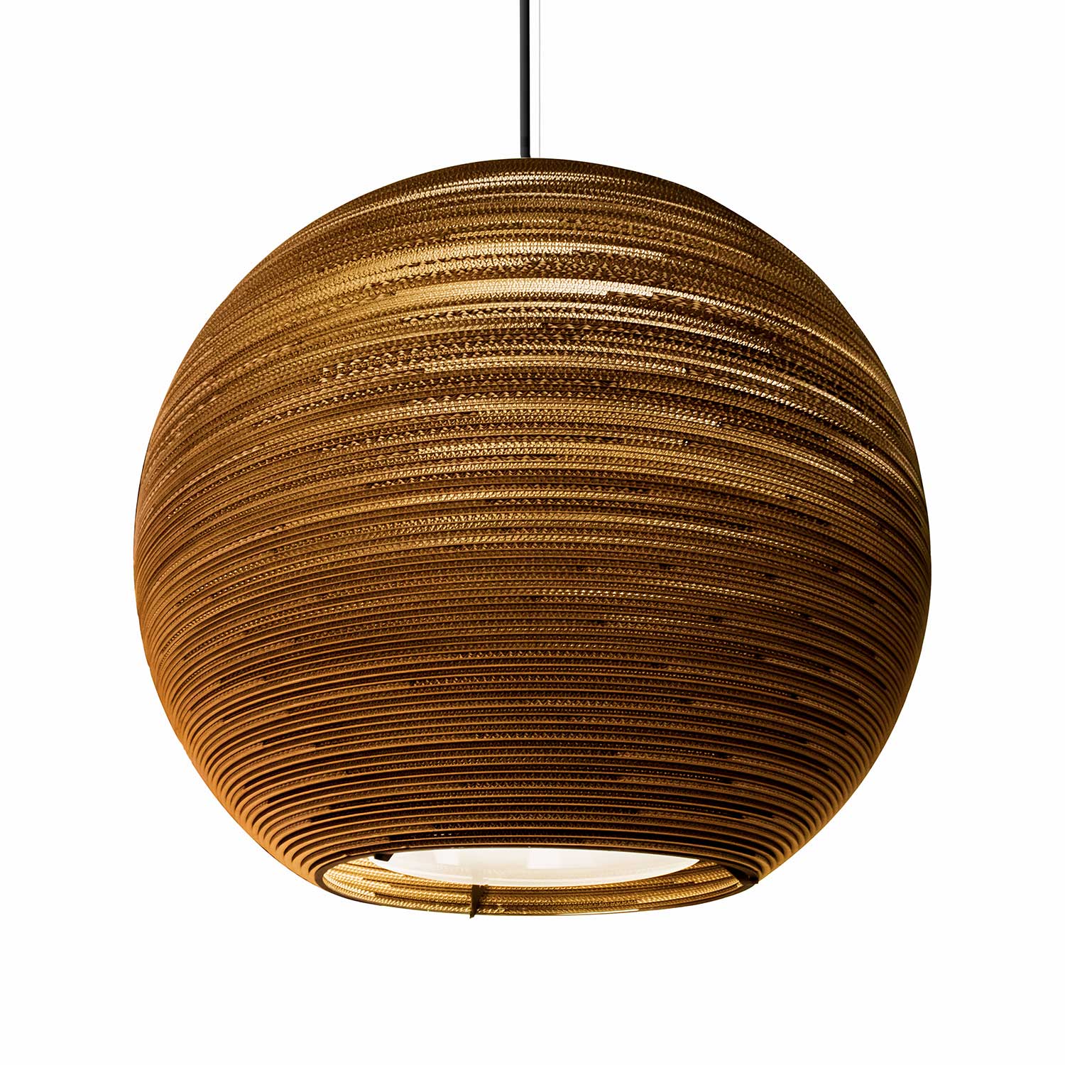 Scraplights Acturus - Suspension xxl boule en carton design pour salon