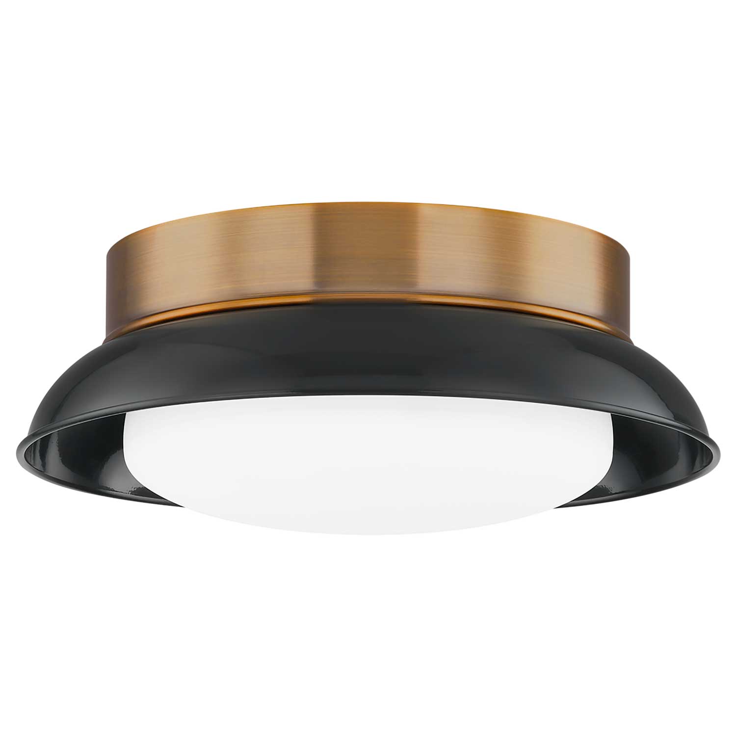 Arnie - Plafonnier contemporain rond en acier et verre