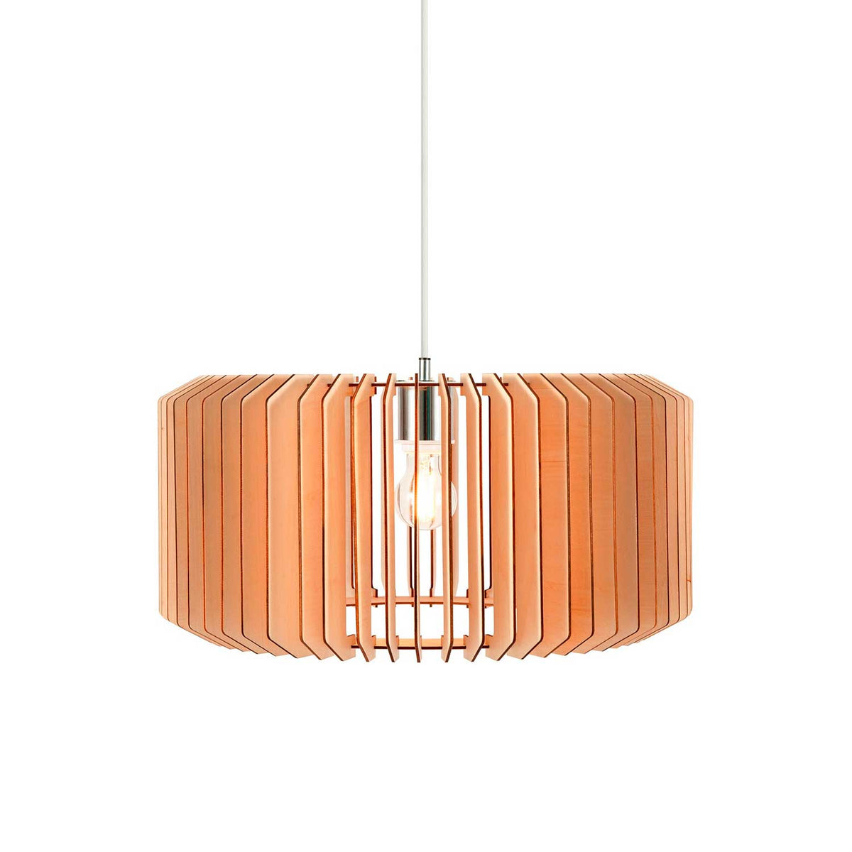 Asti - Suspension en lattes de bois naturel et métal, style scandinave