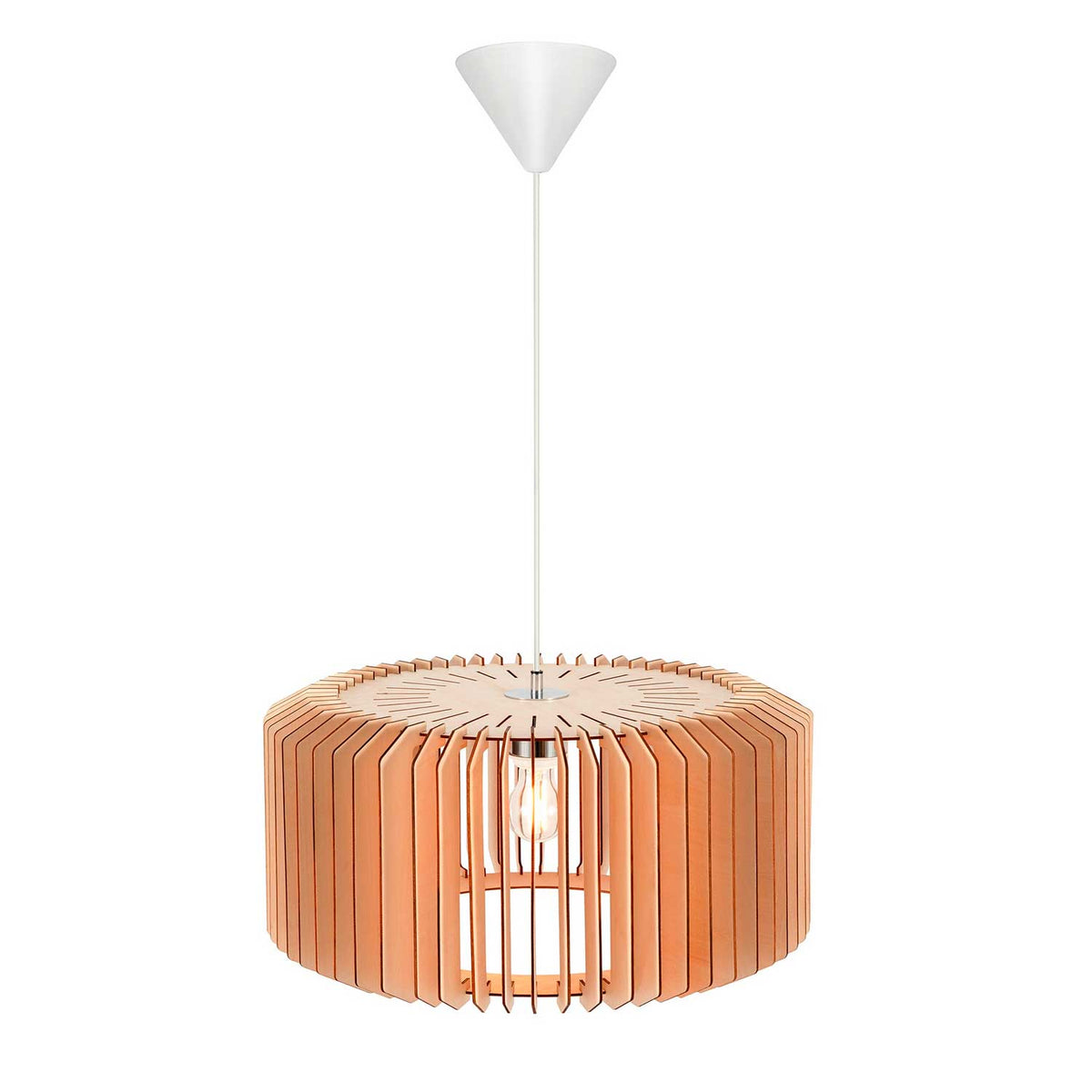 Asti - Suspension en lattes de bois naturel et métal, style scandinave