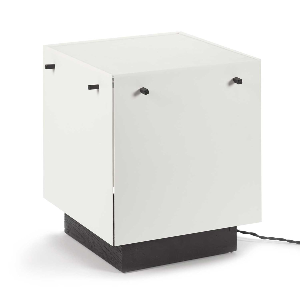 Laslo - Lampe à poser en acier et porcelaine, style minimaliste