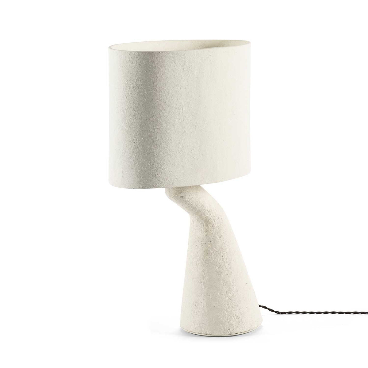 Earth 04 - Lampe à poser en papier mâché, style wabi-sabi