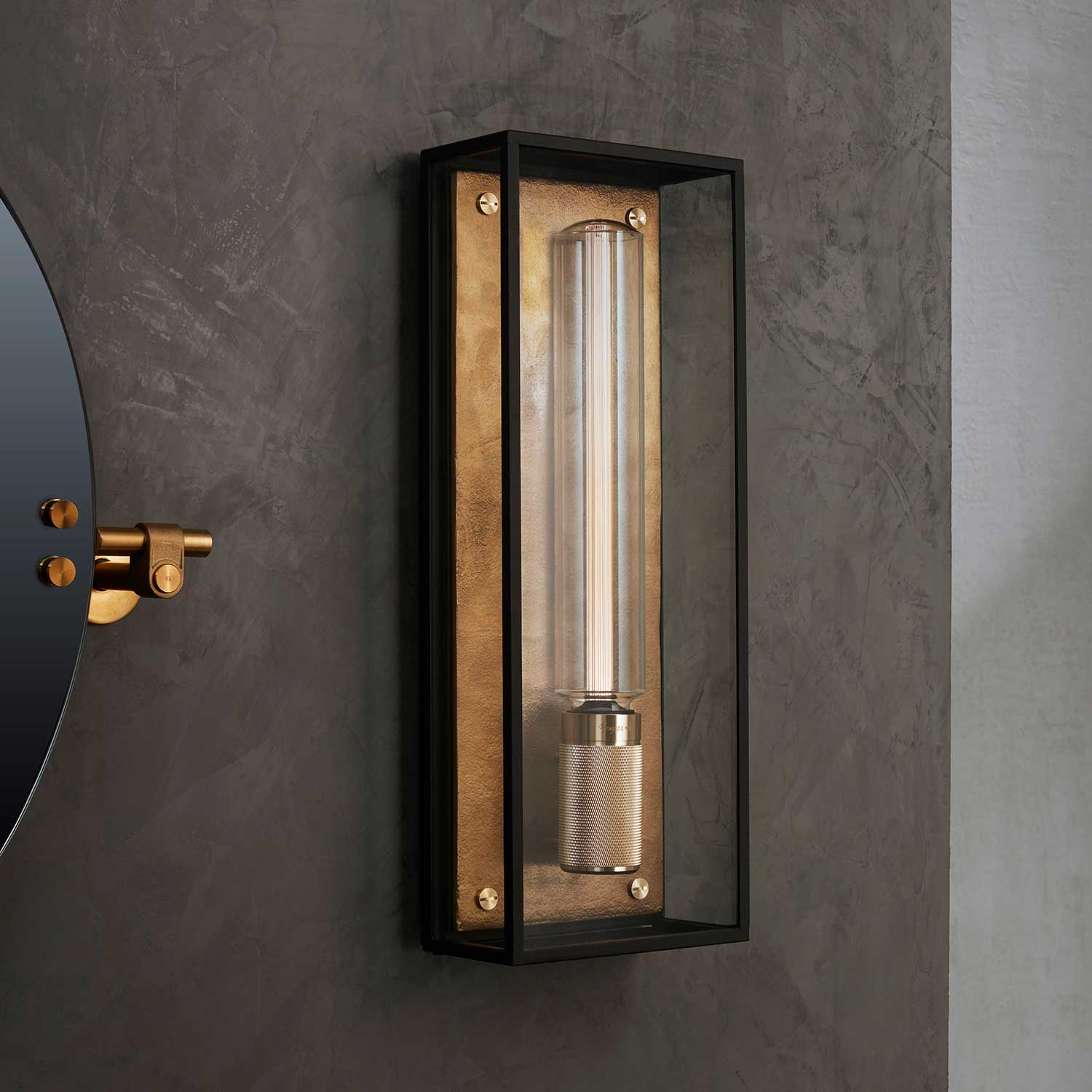 Caged Wet Large - Industrial design bathroom wall sconce