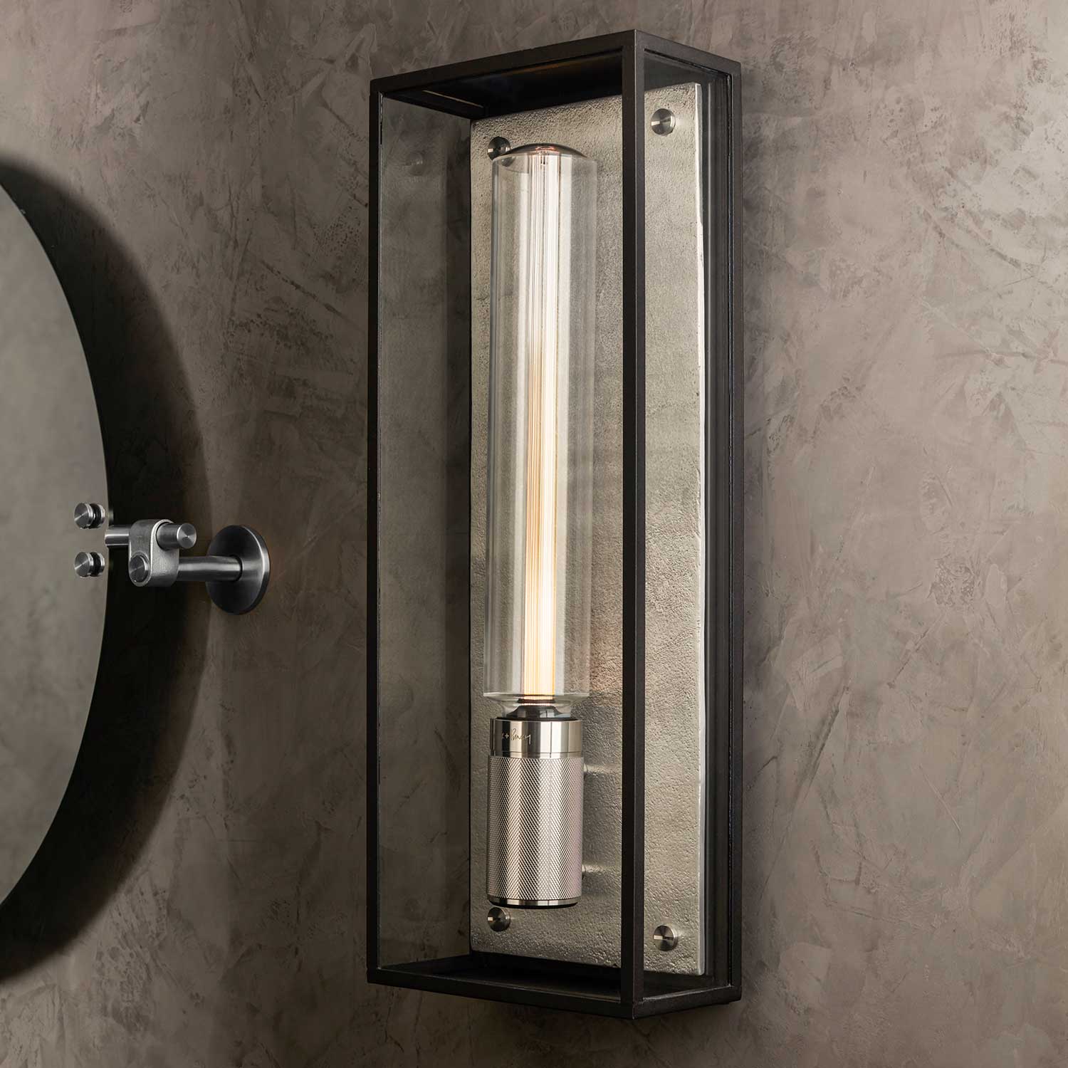 Caged Wet Large - Industrial design bathroom wall sconce