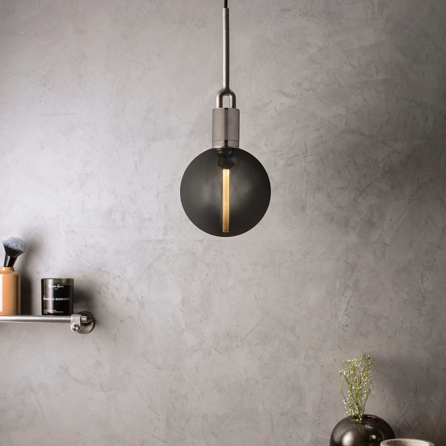 Forked Globe - Suspension design industriel globe en verre