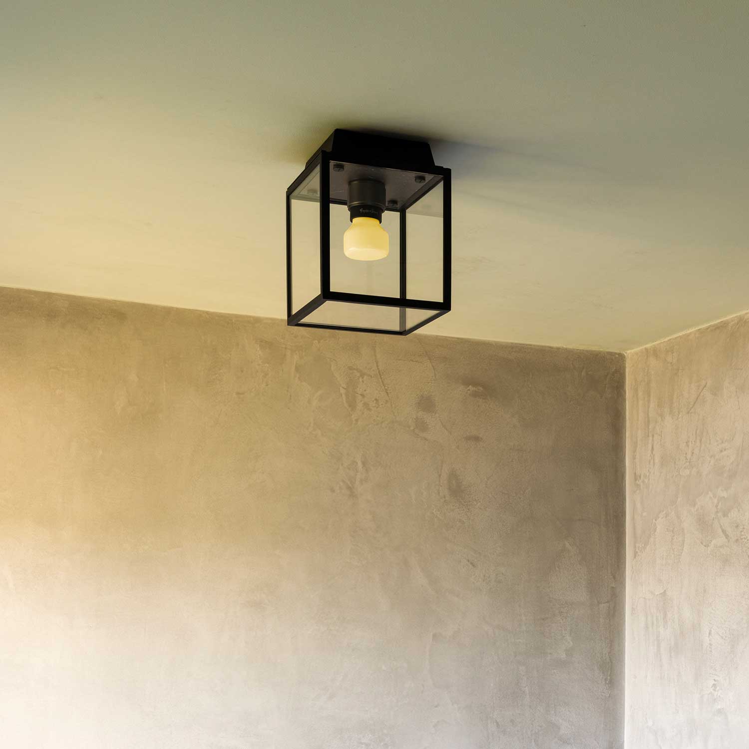 Caged Wet Small - Industrial design metal bathroom ceiling light