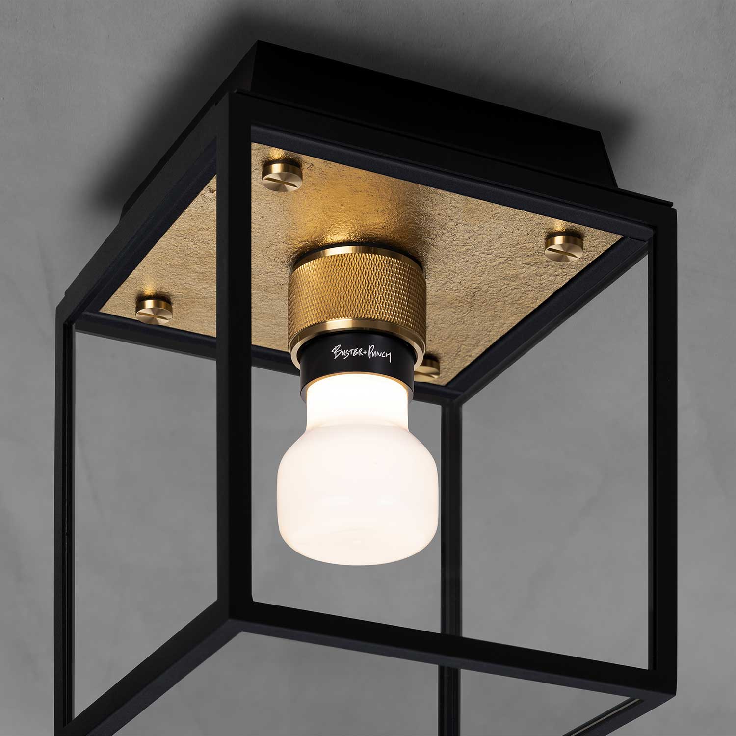 Caged Wet Small - Plafoniera bagno in metallo design industriale