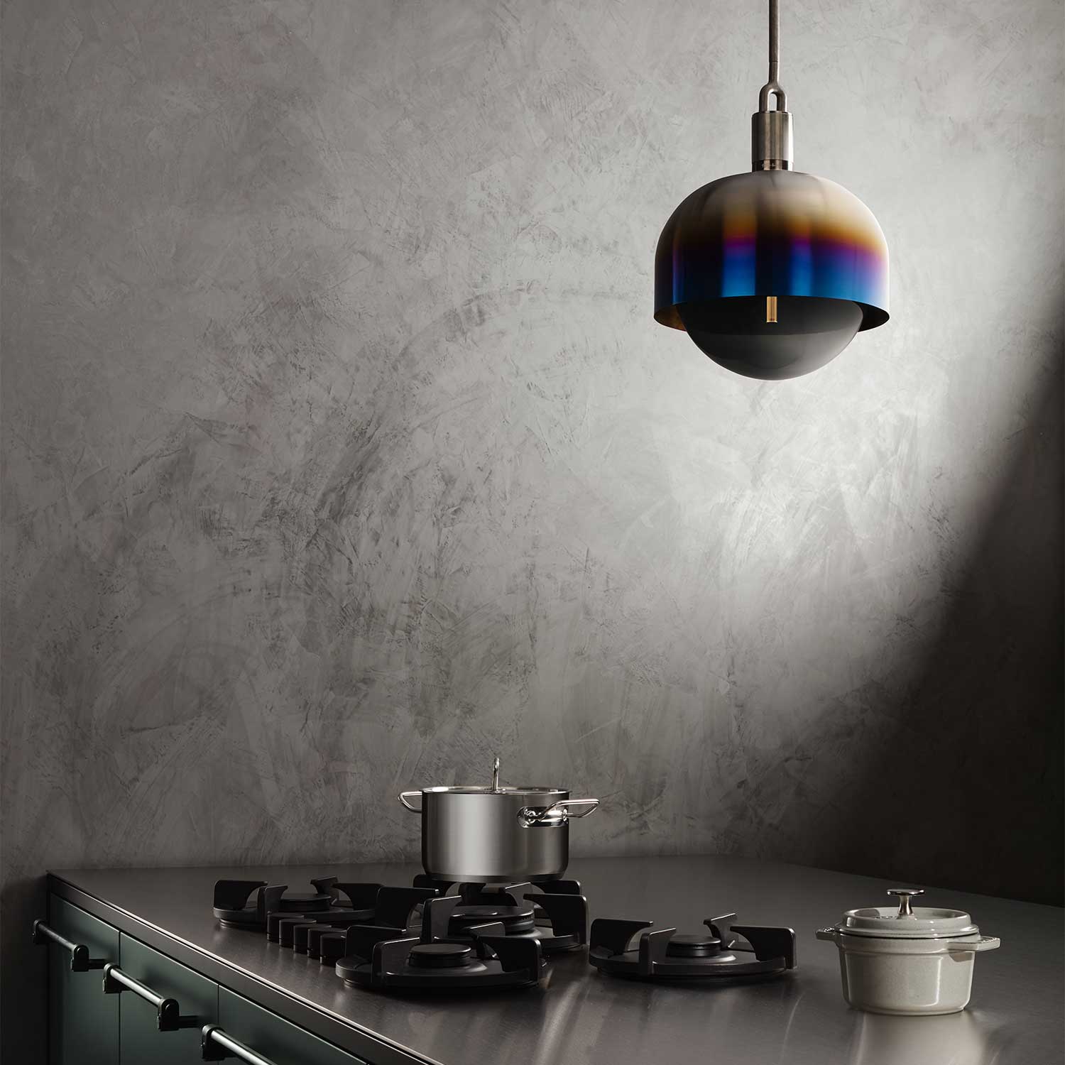 Forked Globe Shade - Suspension design pour cuisine industrielle