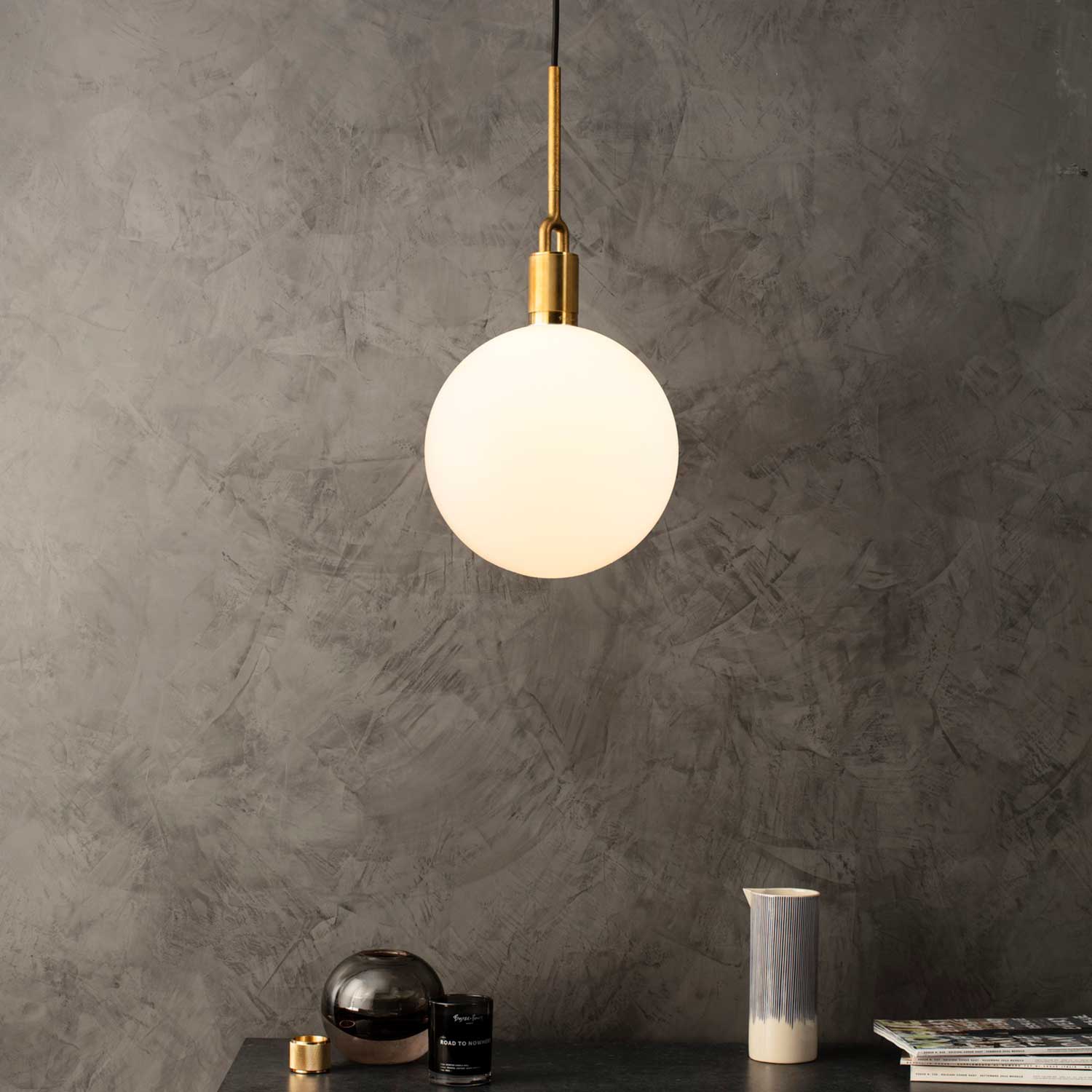 Forked Globe - Suspension design industriel globe en verre