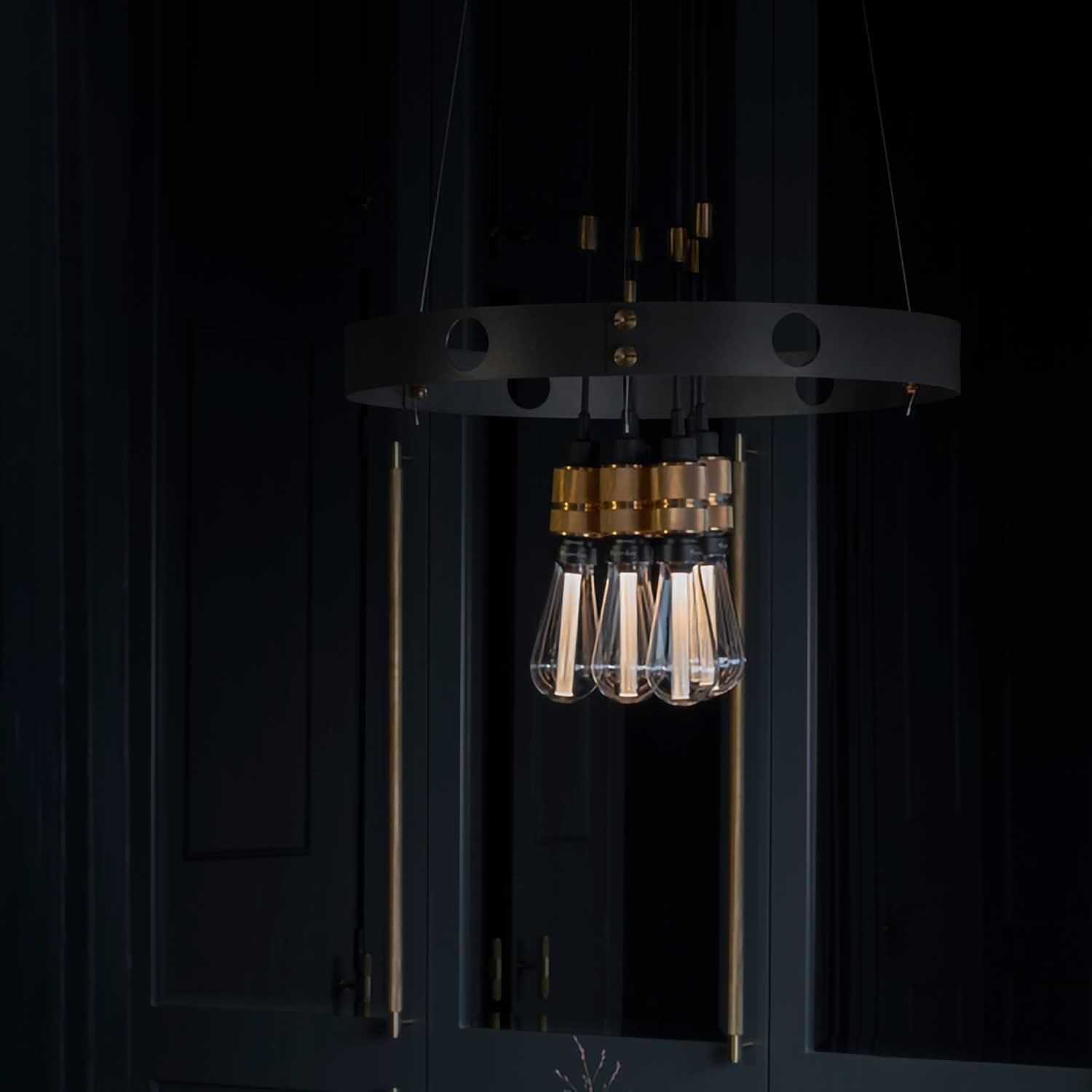 Hero Light - Industrial metal chandelier and bulbs for kitchen
