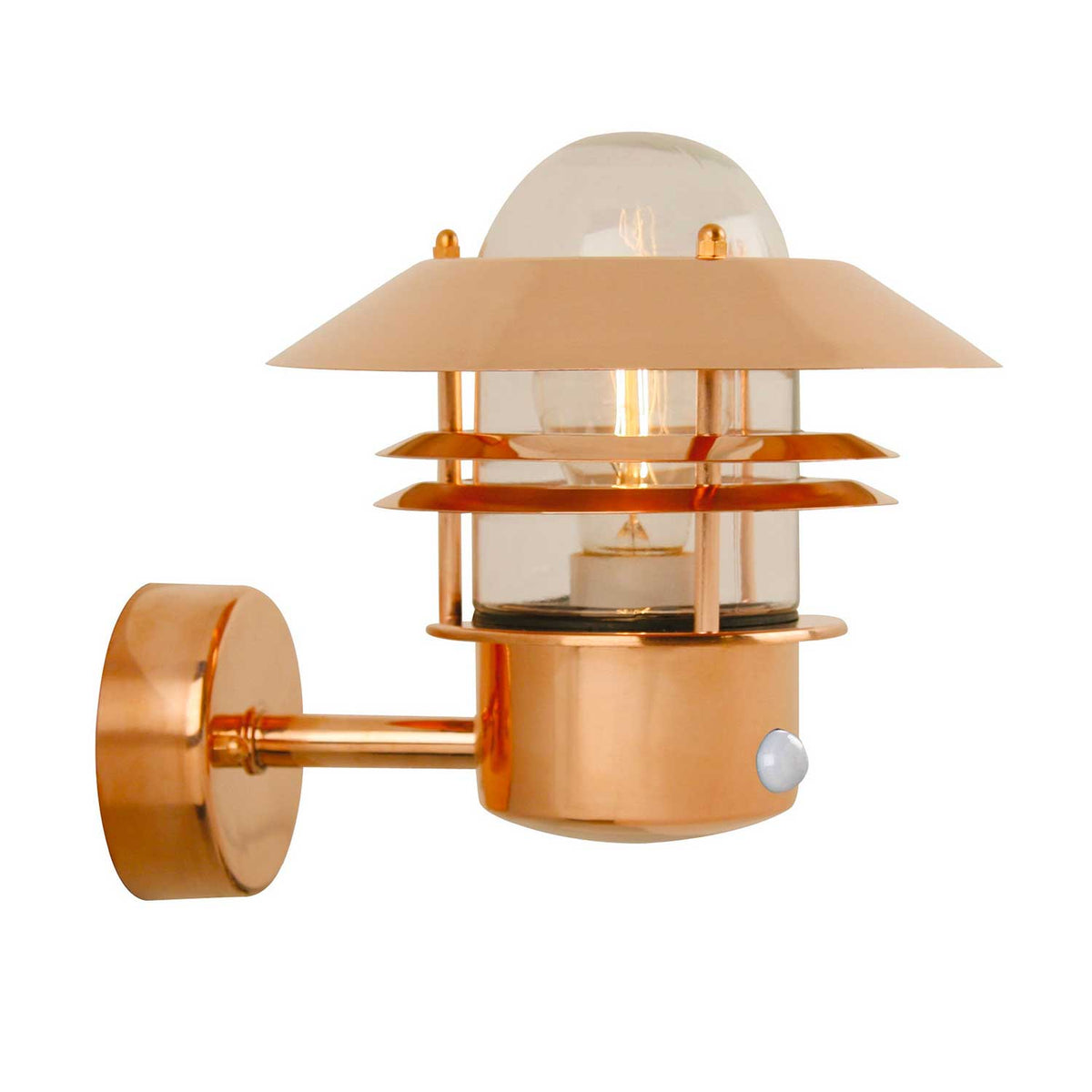 Blokhus Up Sensor - Applique extérieure à détecteur en métal et verre, lanterne de style campagne