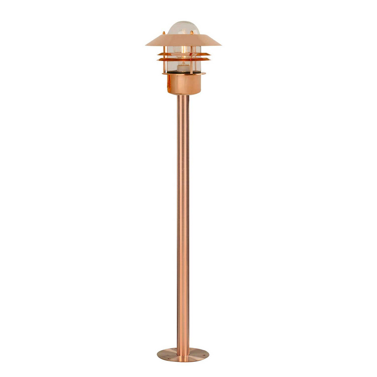 Blokhus - Borne de jardin en cuivre ou acier galvanisé et verre, style campagne