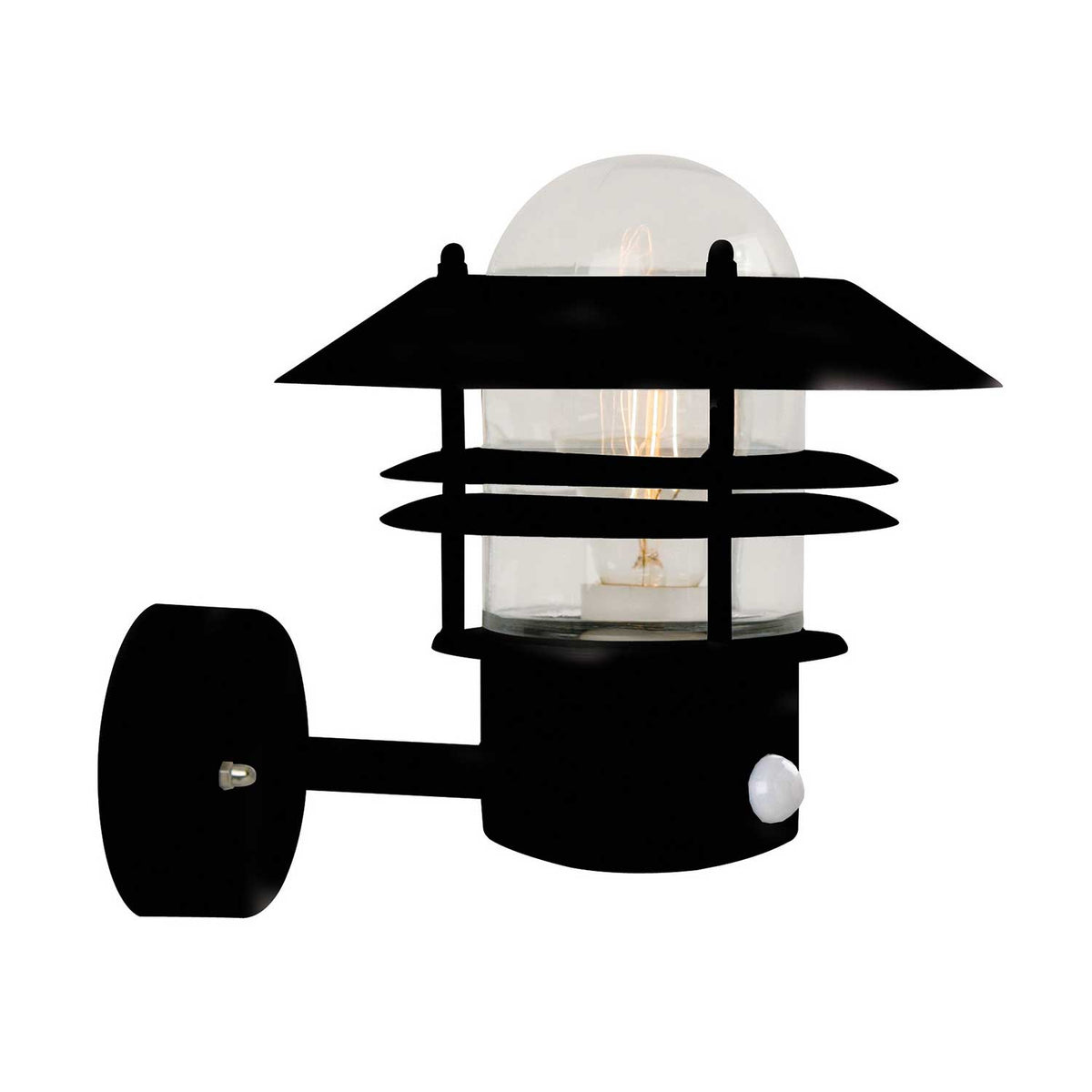 Blokhus Up Sensor - Applique extérieure à détecteur en métal et verre, lanterne de style campagne