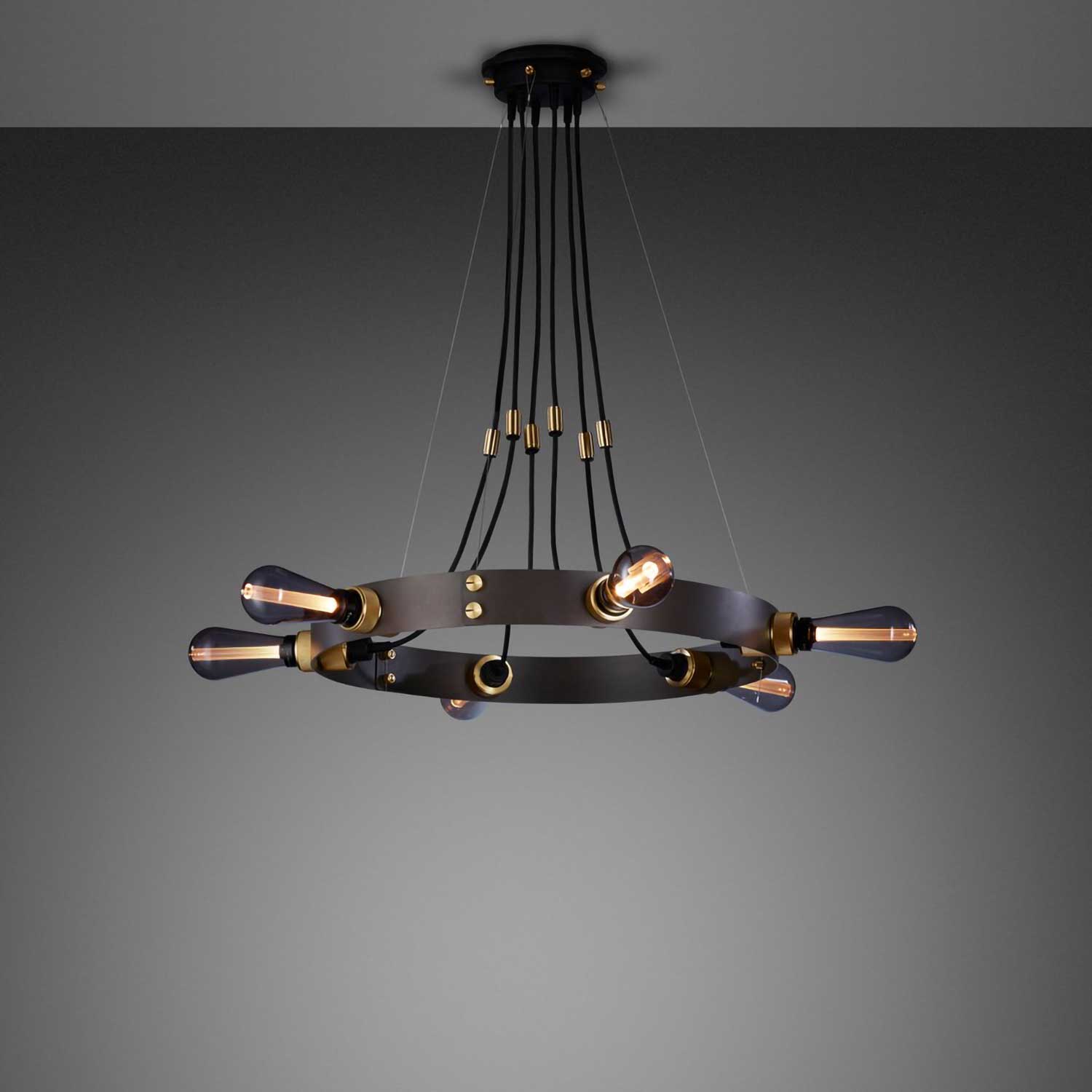 Hero Light - Industrial metal chandelier and bulbs for kitchen