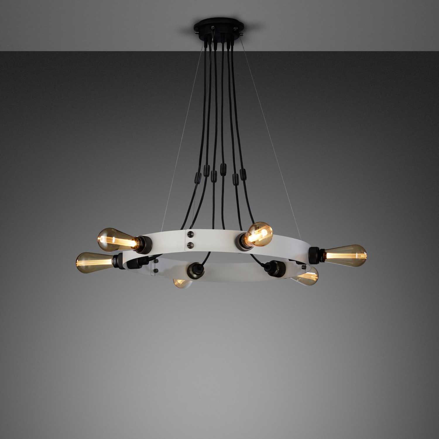 Hero Light - Industrial metal chandelier and bulbs for kitchen