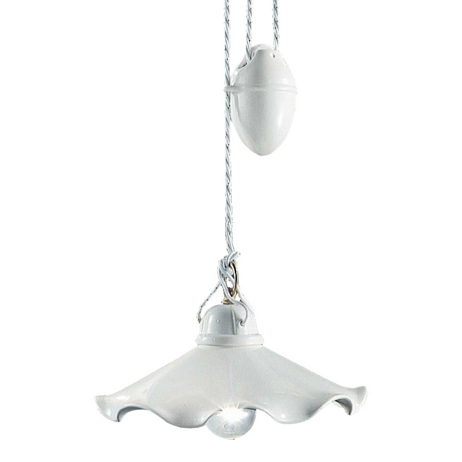 Belluno - White ceramic vintage pendant light for dining room