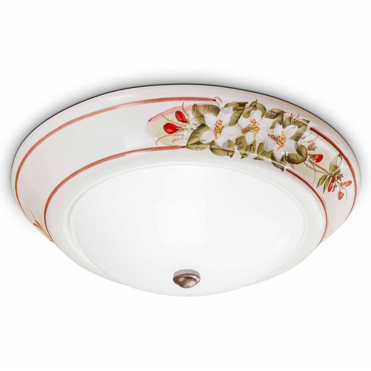 Capua - Plafonnier rond style vintage en céramique pour salle à manger