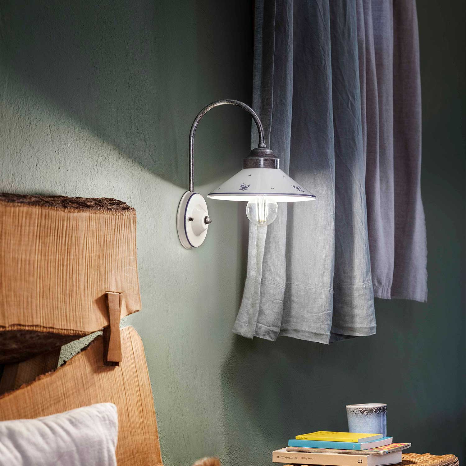 Asti - Applique murale céramique style vintage pour salon